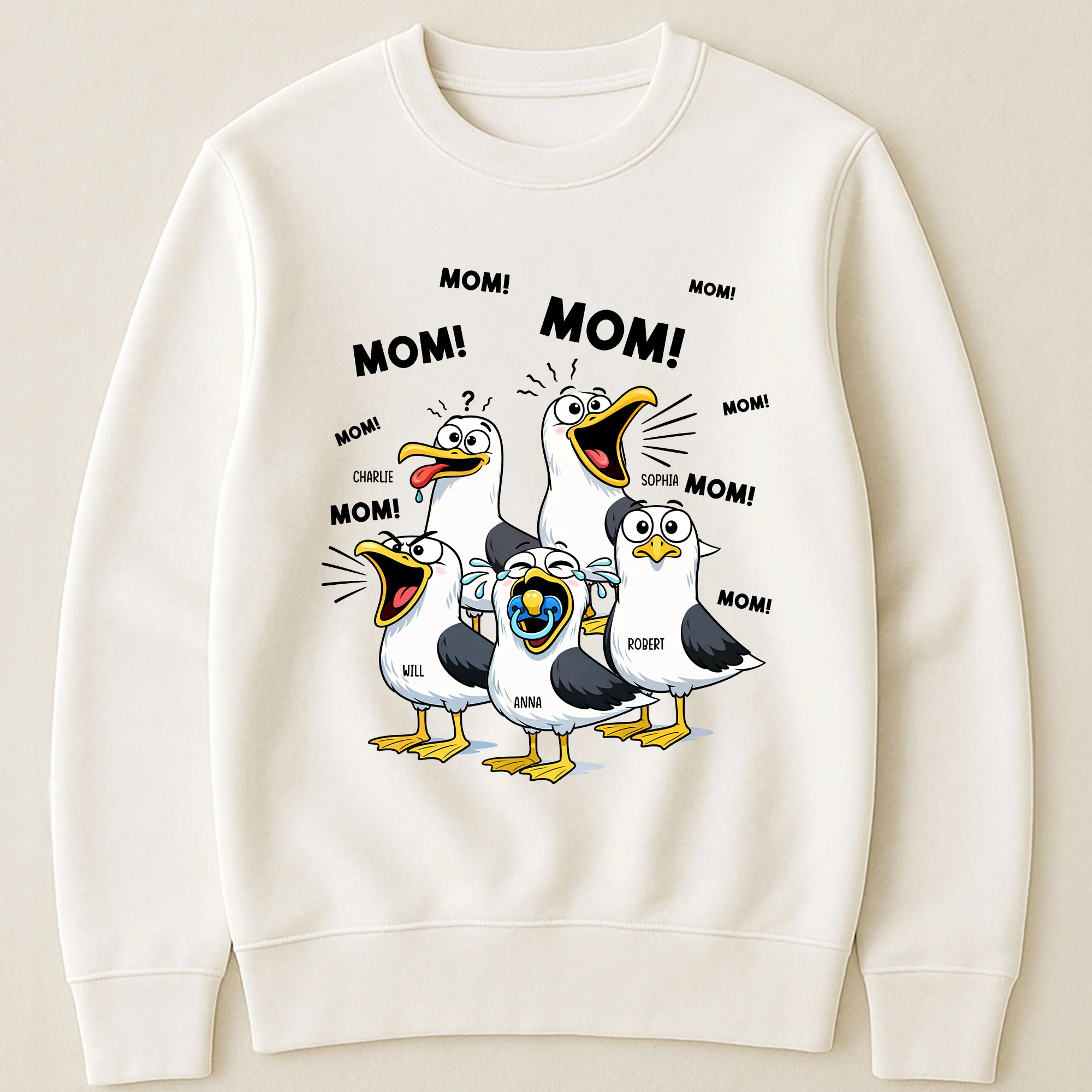 Funny Mommy Shirt - Mom Mom Mom Seagull - Personalized Shirt - Image 5