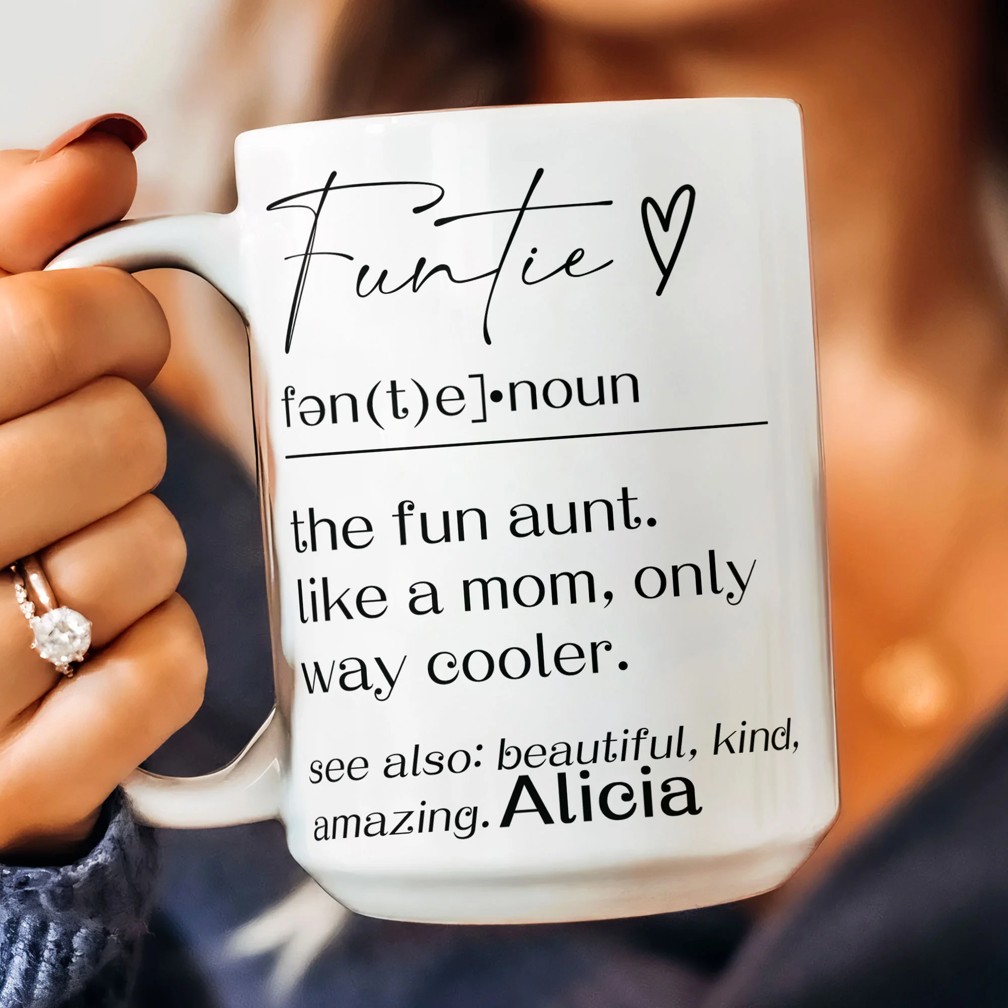 Funny Mug - Funtie Definition - Fun Gifts Aunt, Auntie, Women - Personalized Mug - Image 4