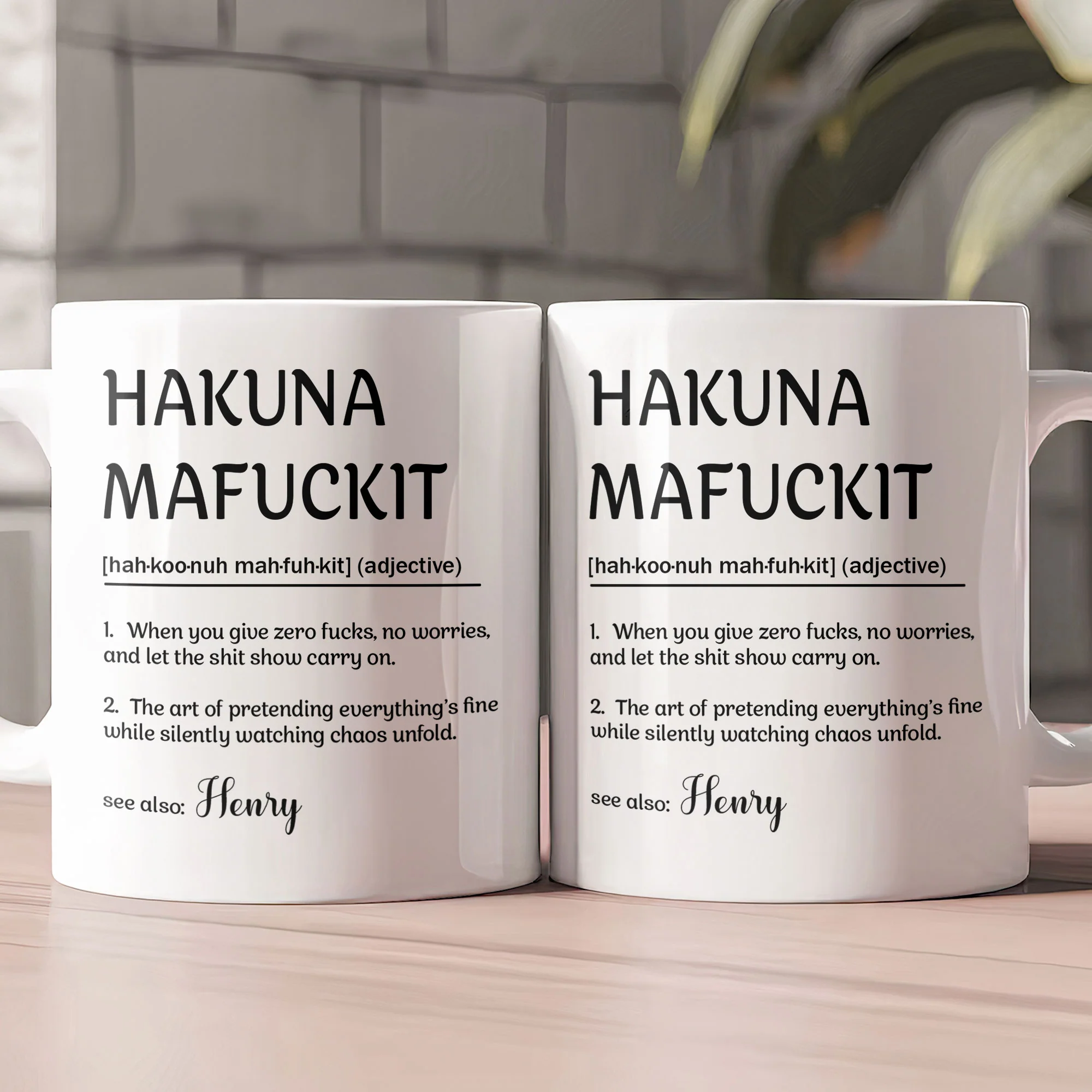 Funny Mug - Hakuna Mafuckit - Exchange Gifts, Elephant Gift, Gag Gift For Coworkers - Personalized Mug - Image 2