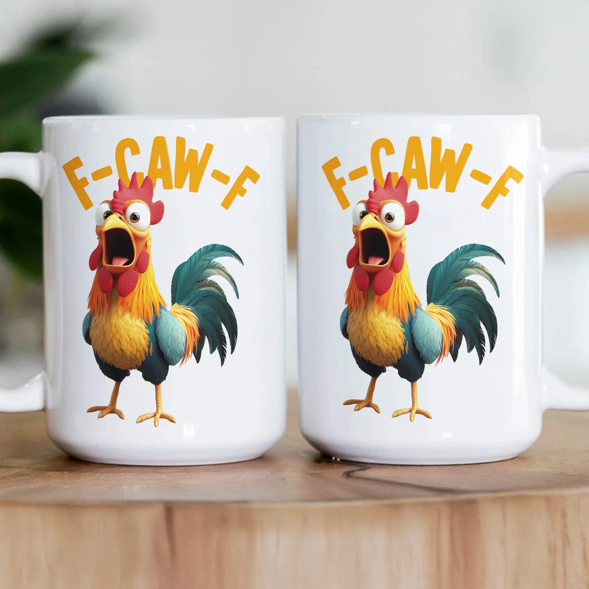 Funny Mug - Humorous Crow F-Caw-F - For Coworkers, Friends Chicken Ver 2 - Mug - Image 3