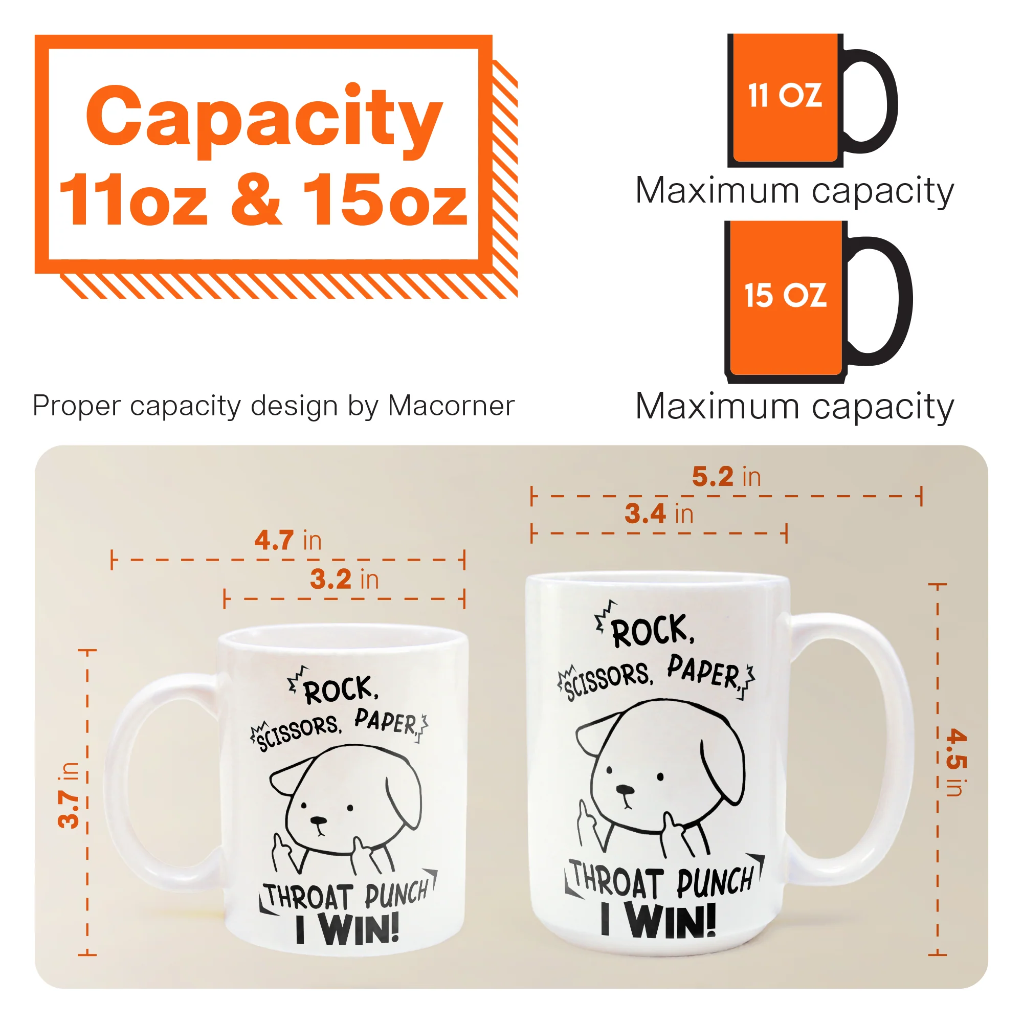 Funny Mug - Rock Paper Scissors Throat Punch I Win - Fun Gifts For Coworker, Friends, Boss - Personalized Mug - Image 7