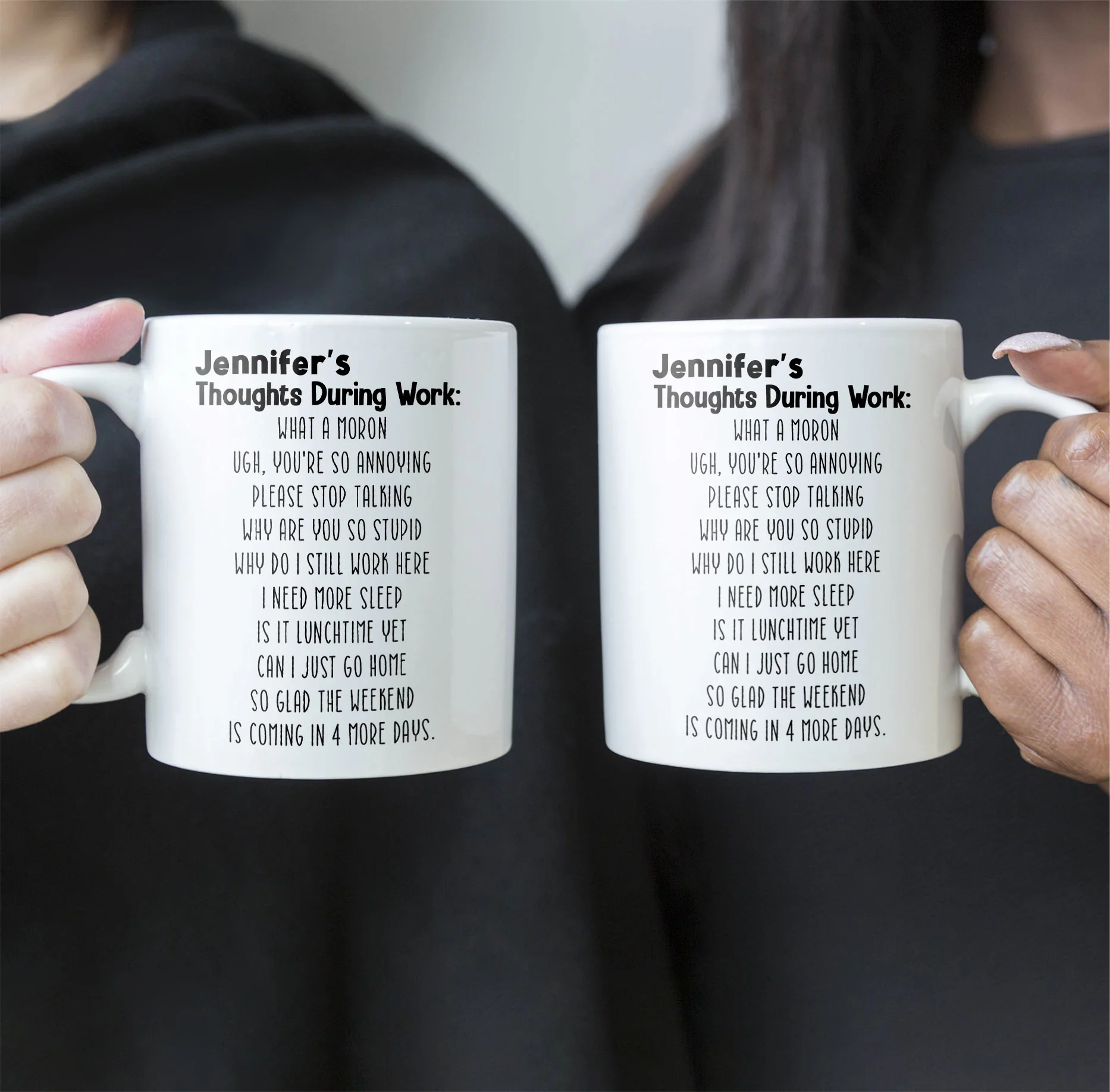 Funny Mug - Thoughts During Work - For Me Gift, Gifts For Coworkers, Boss - Personalized Mug - Image 4