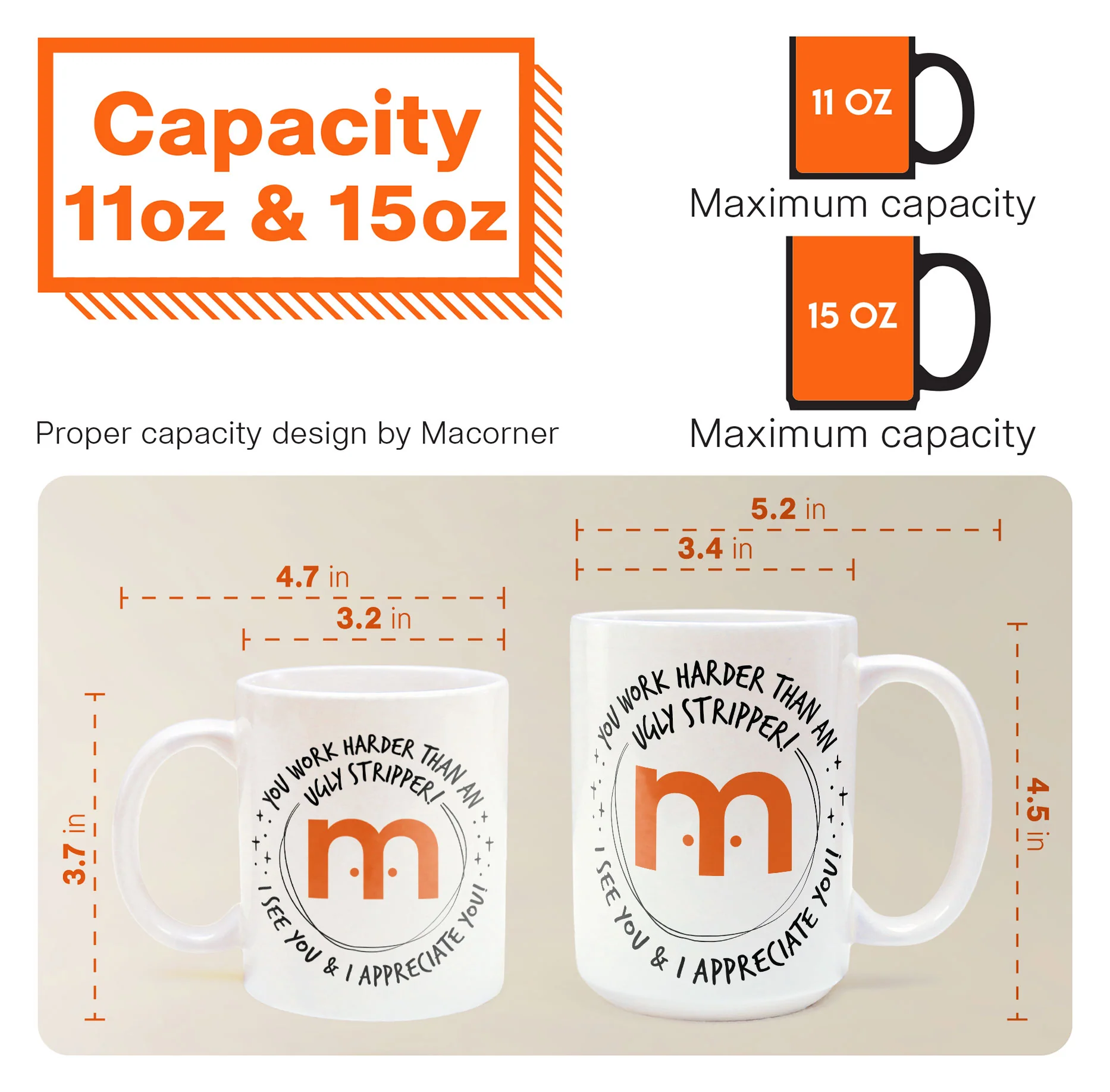 Funny Mug - You Work Harder Than An Ugly Stripper - Custom Your Logo - Thank You Gifts For Coworkers, Employee - Personalized Mug - Image 4