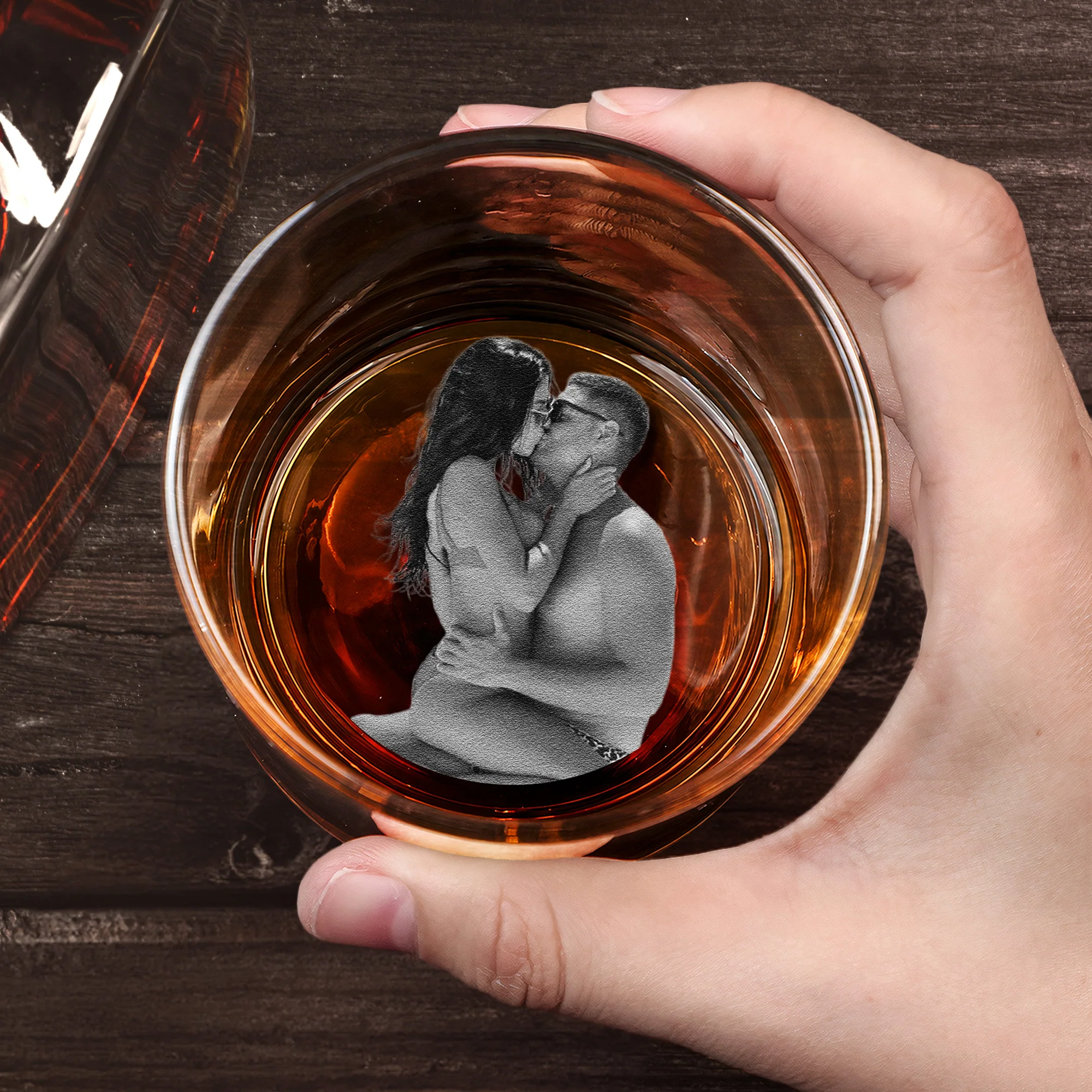 Funny & Naughty Gifts For Husband, Boyfriend - Personalized Whiskey Glass With Photo - Image 4