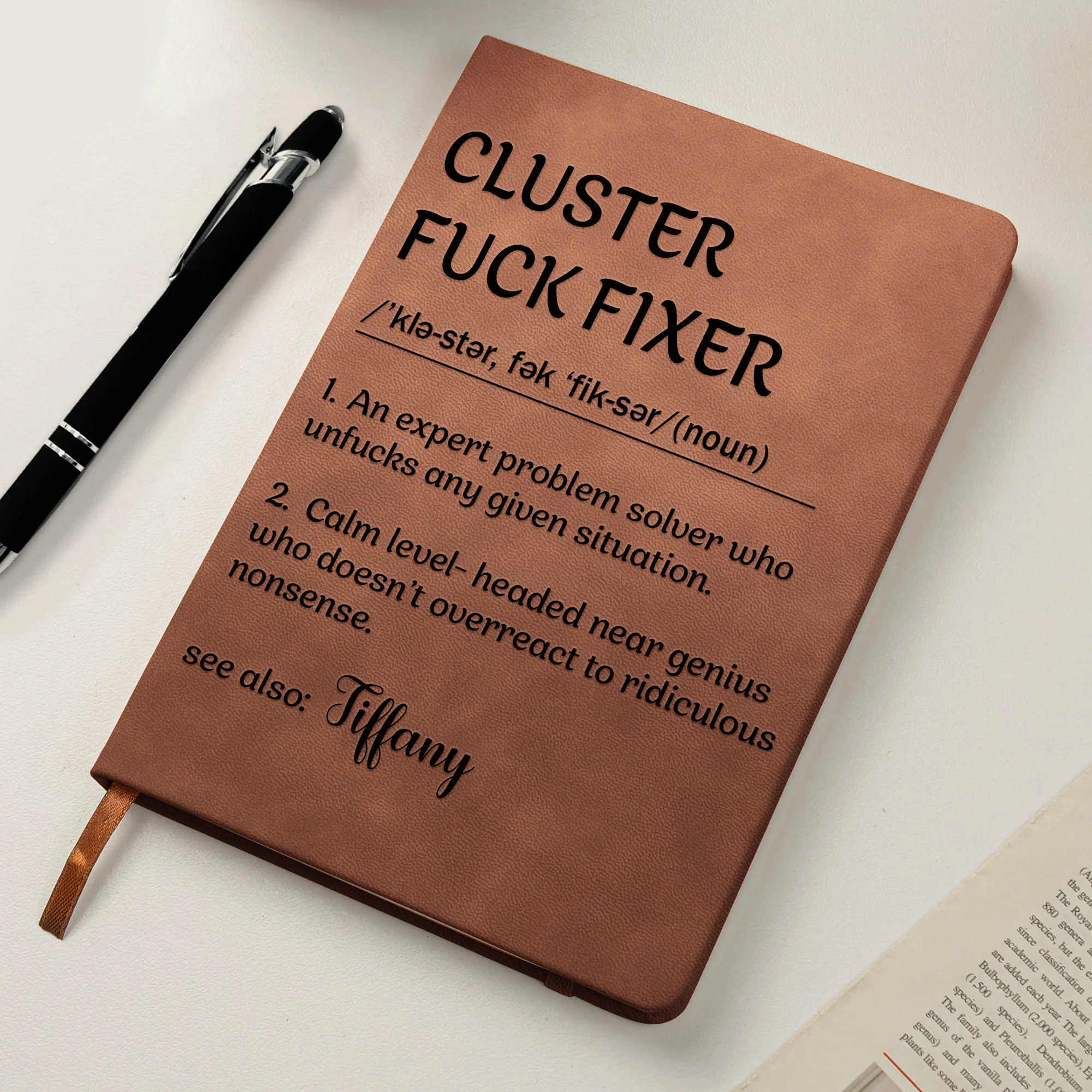 Funny Definition Notebook - Exchange Gifts, Gag Gift For Women, Men, Coworker, Boss - Personalized Leather Journal - Image 6