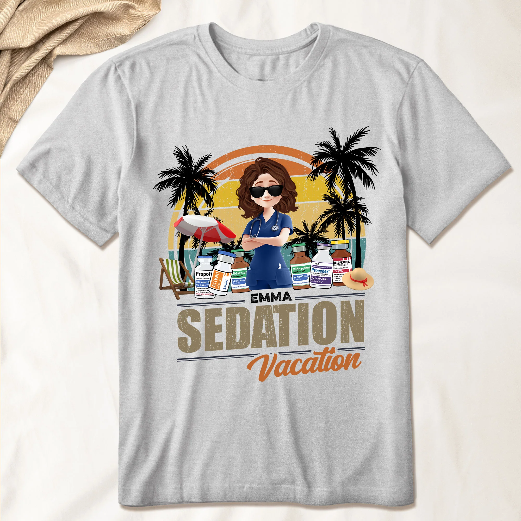 Funny Nurse Sedation Vacation Summer - Personalized Shirt