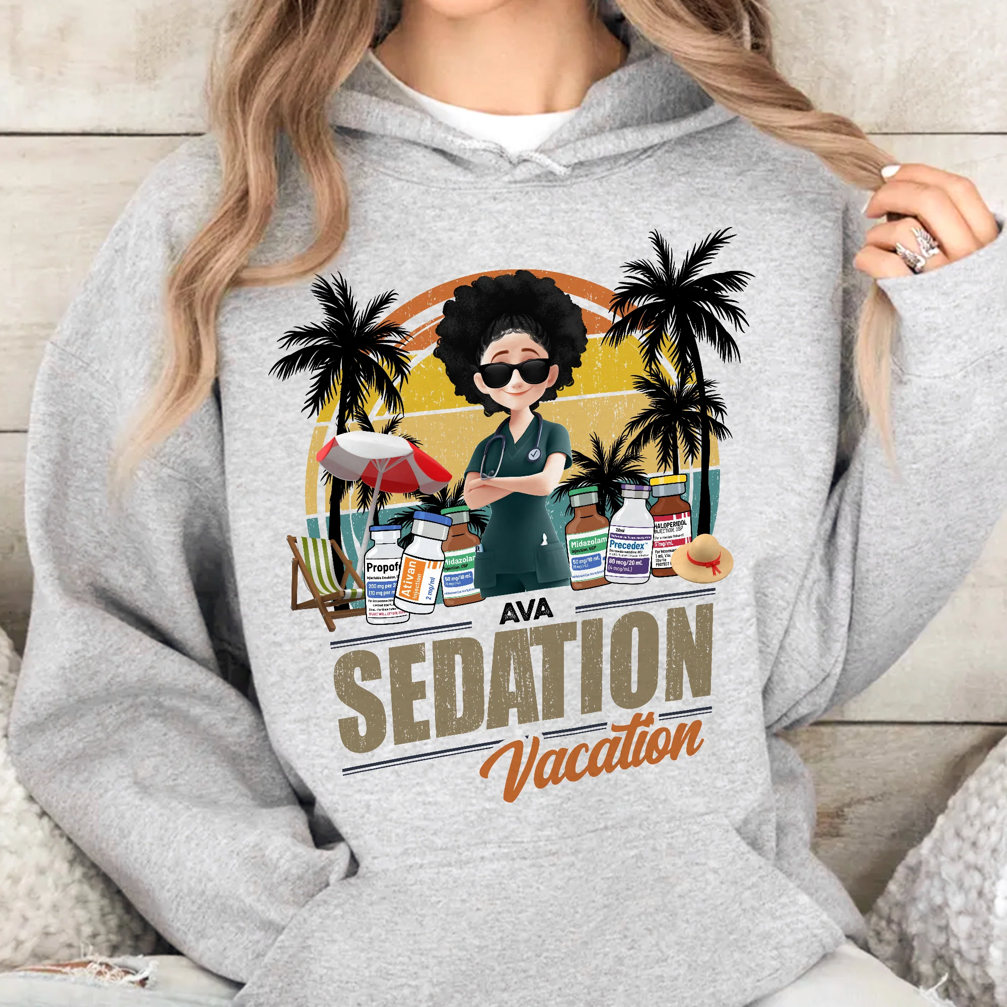 Funny Nurse Sedation Vacation Summer - Personalized Shirt - Image 5