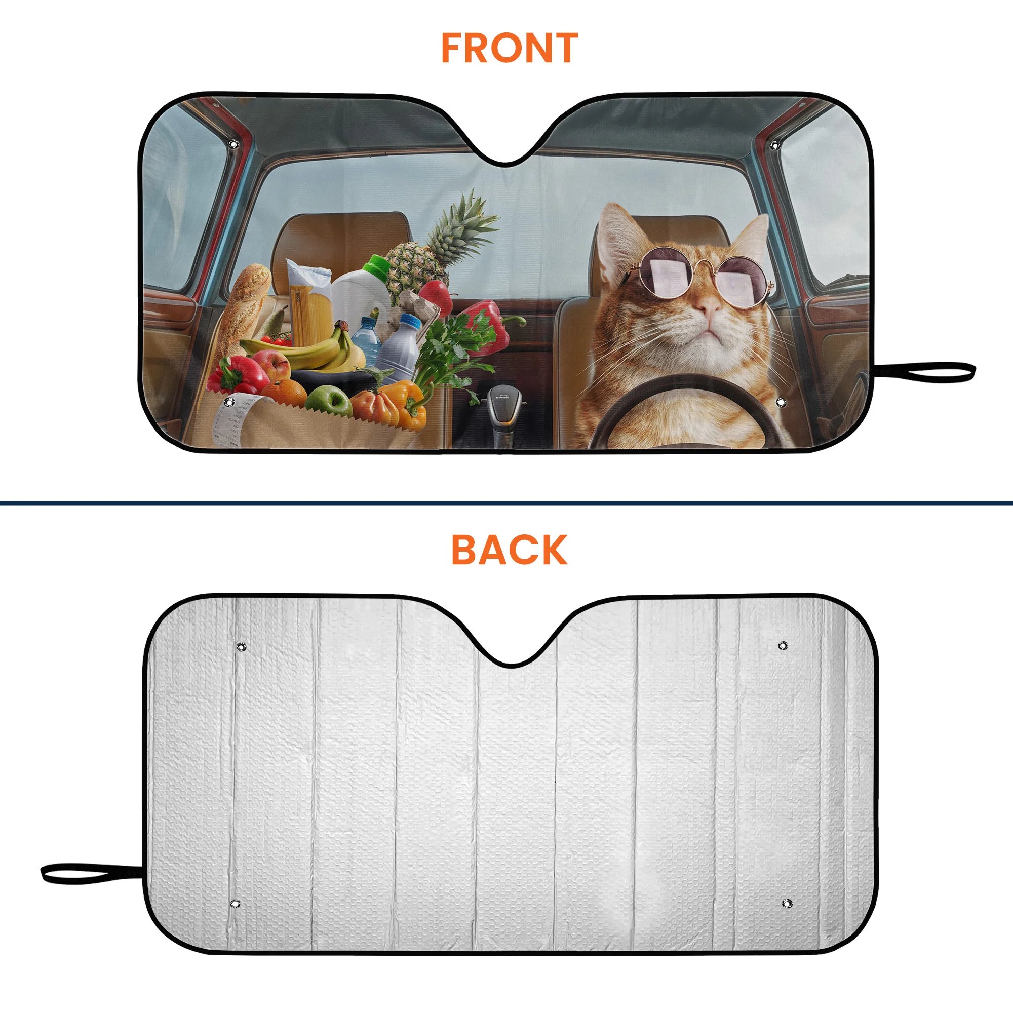 Funny Pet Driving - Personalized Photo Car Sun Shade - Image 4