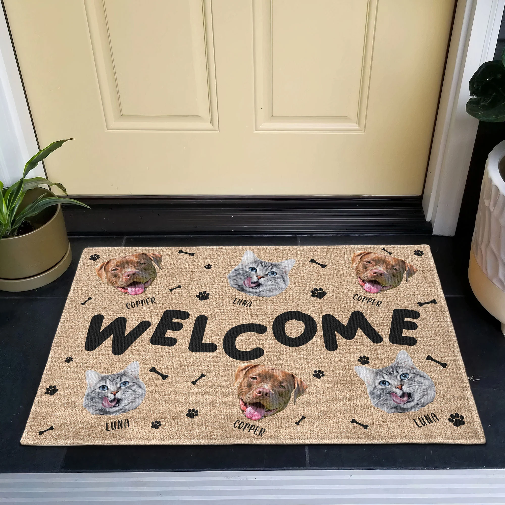 Funny Pet Face Welcome - Personalized Photo Doormat - Image 5