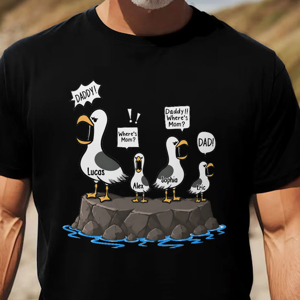 Funny Seagull Dad, Where Is Mom - Personalized Shirt - Image 2