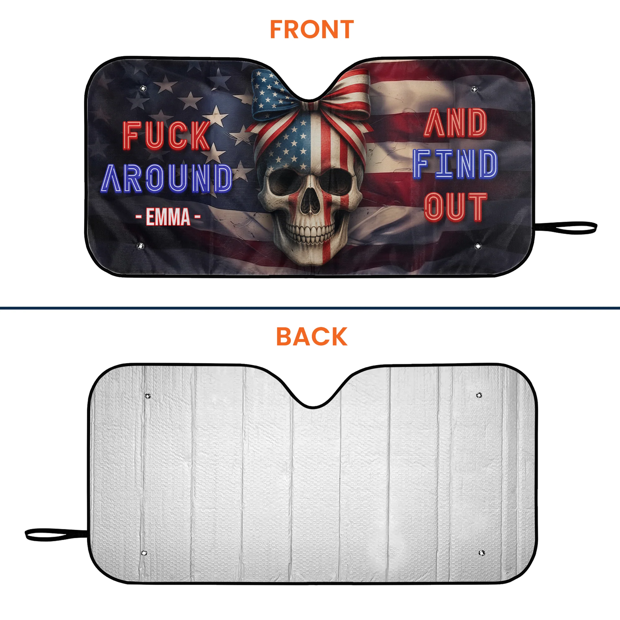 Fvck Around And Find Out - Personalized Sun Shade - Image 3