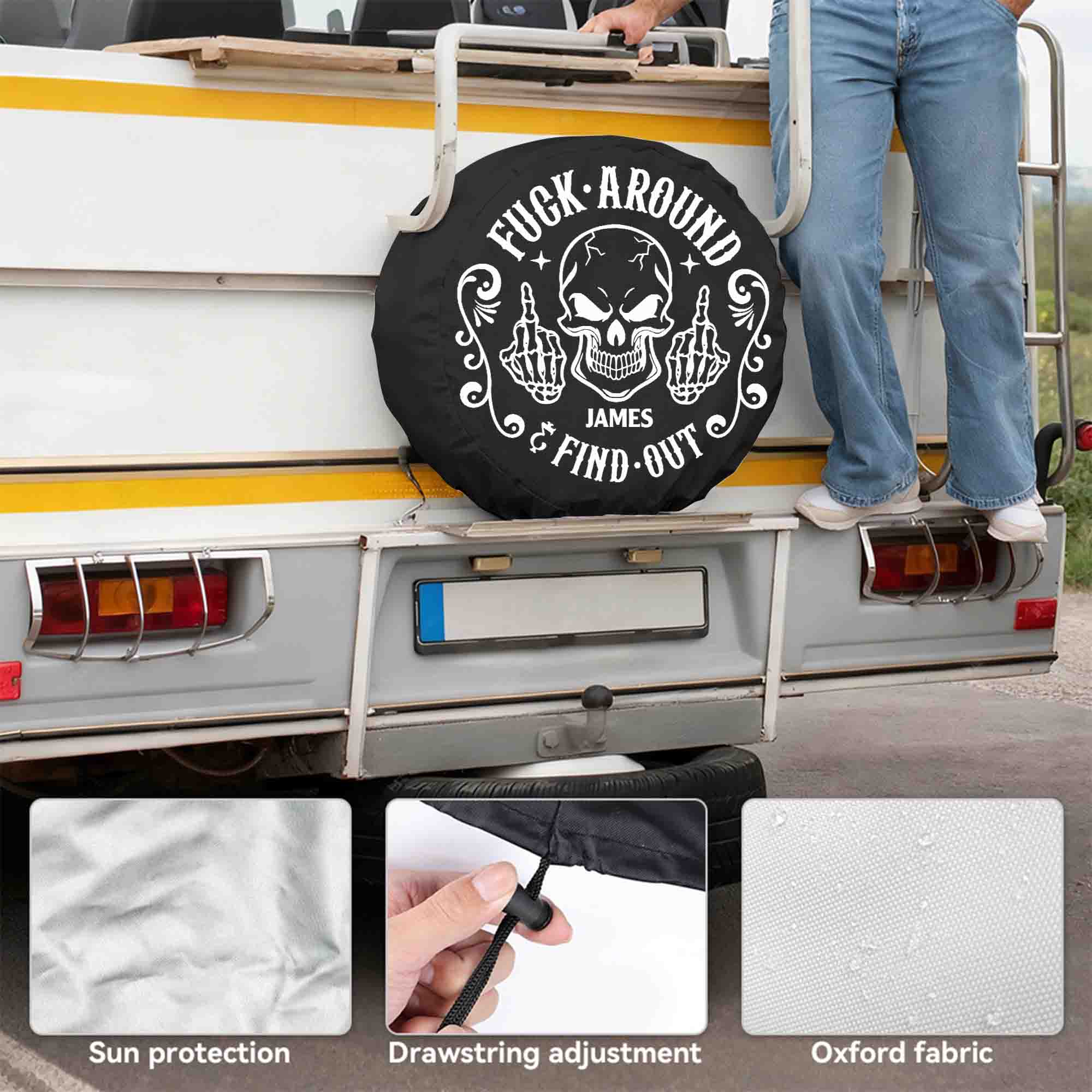 Fvck Around And Find Out - Personalized Tire Cover - Image 3