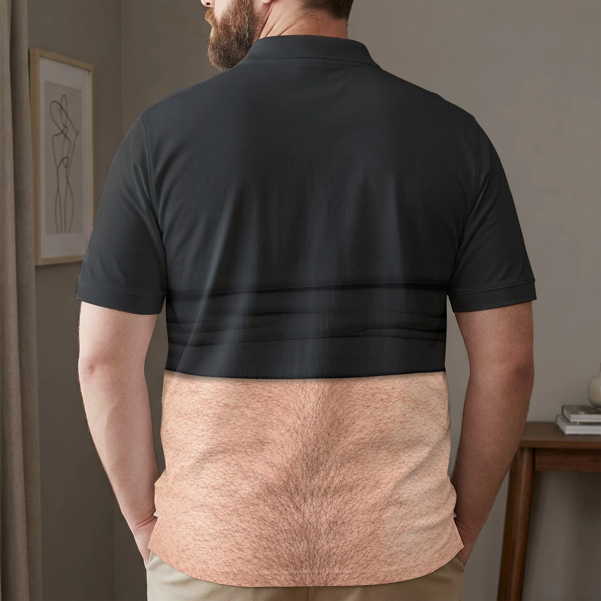 Gag Gift For Him, Funny Belly For Men, Dad Bod, Muscle, Beer Belly Hilarious Party - Personalized Polo Shirt - Image 5