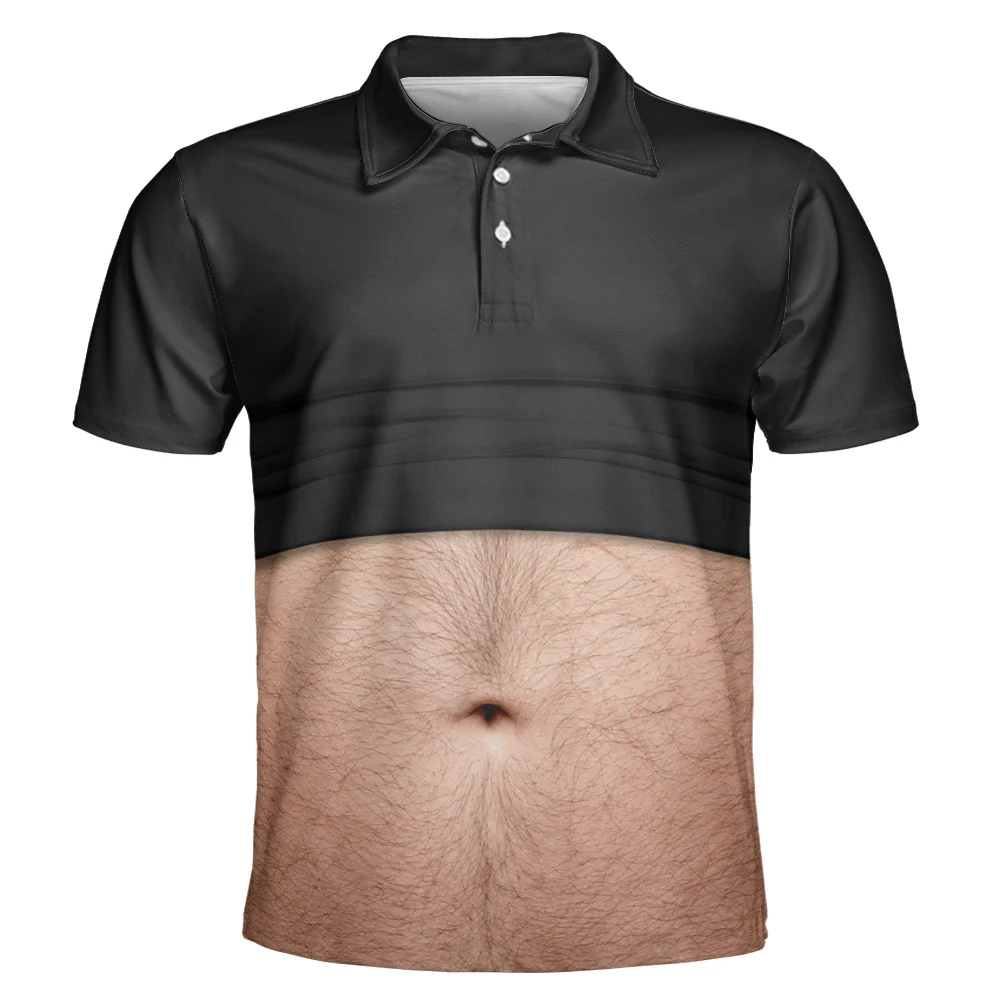 Gag Gift For Him, Funny Belly For Men, Dad Bod, Muscle, Beer Belly Hilarious Party - Personalized Polo Shirt - Image 6