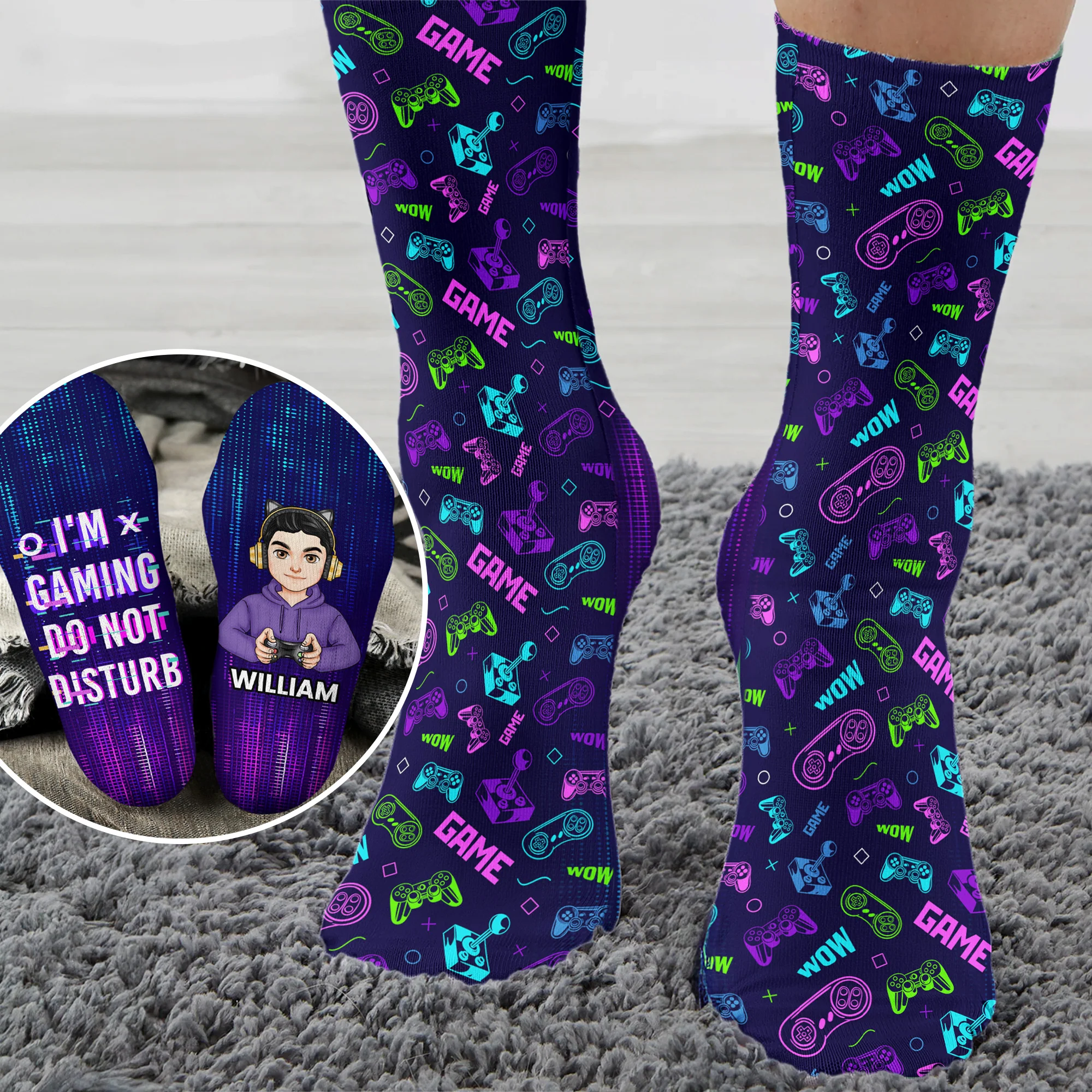 Gamer Do Not Disturb - Personalized Crew Socks