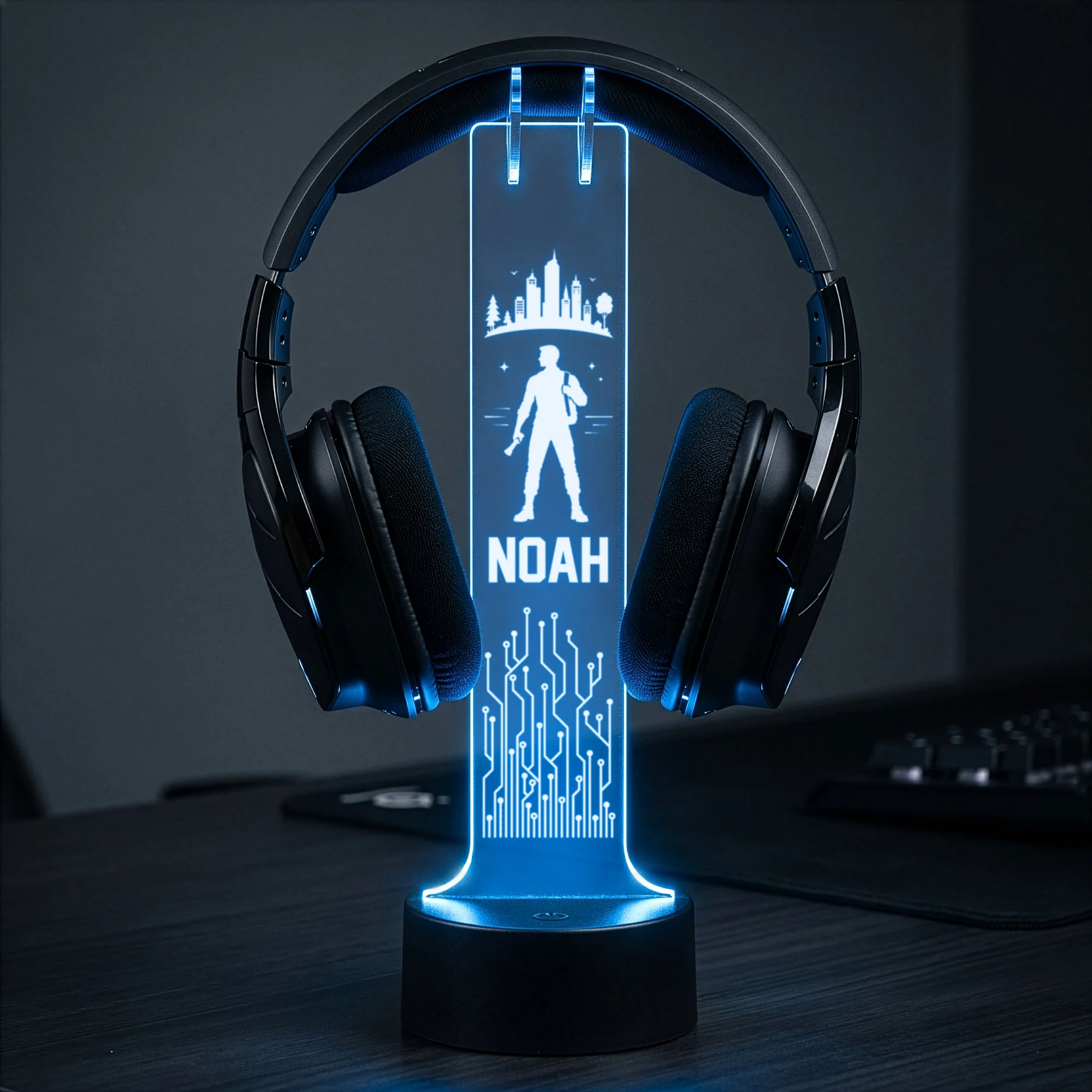 Gamer Husband Boyfriend Anniversary Birthday Gift - Personalized Headphone Stand - Image 3