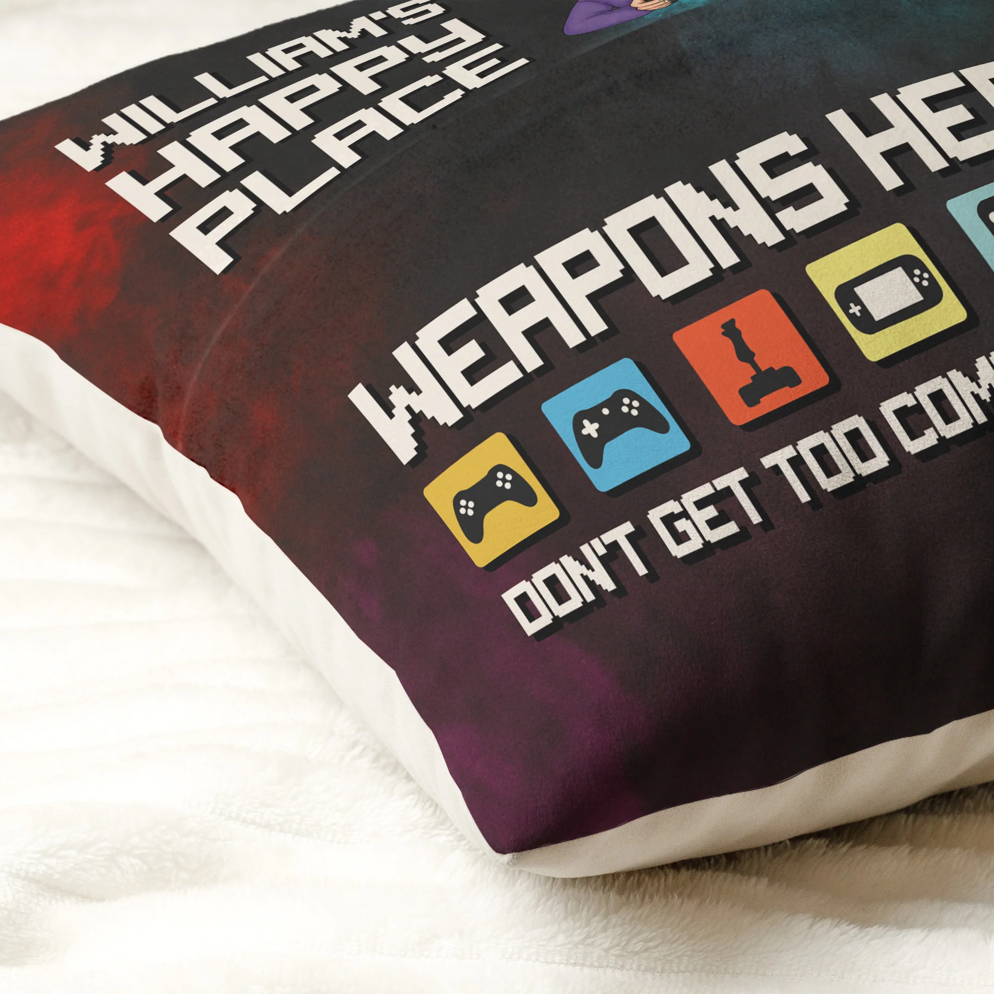 Gamer's Happy Place - Personalized Pocket Pillow (Insert Included) - Image 3