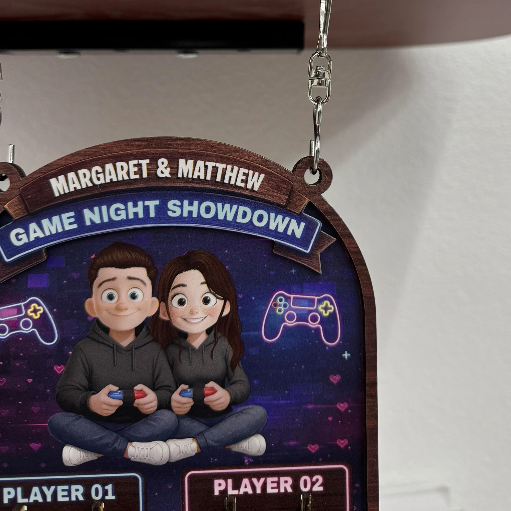 Gaming Couples Date Night Score Counter - Personalized Hanging Game Tracker - Image 4