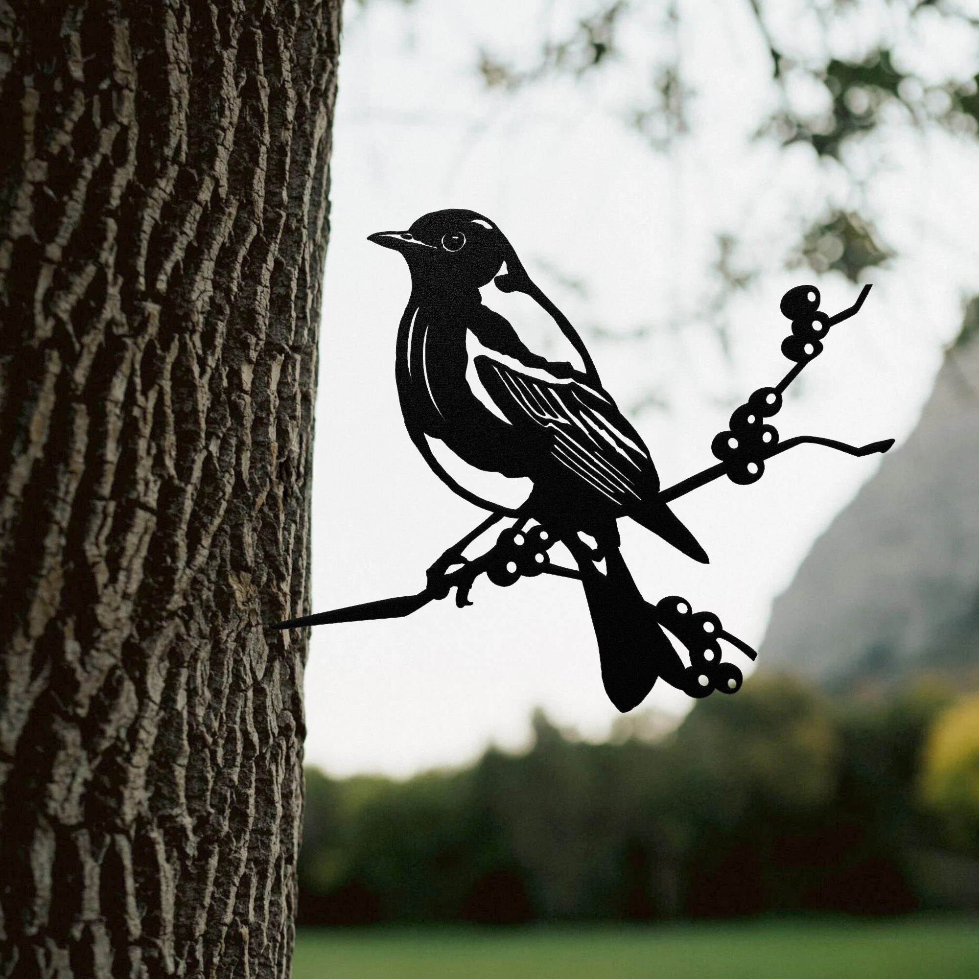 Garden Decoration With Bird Metal - Personalized Metal Sign - Image 2