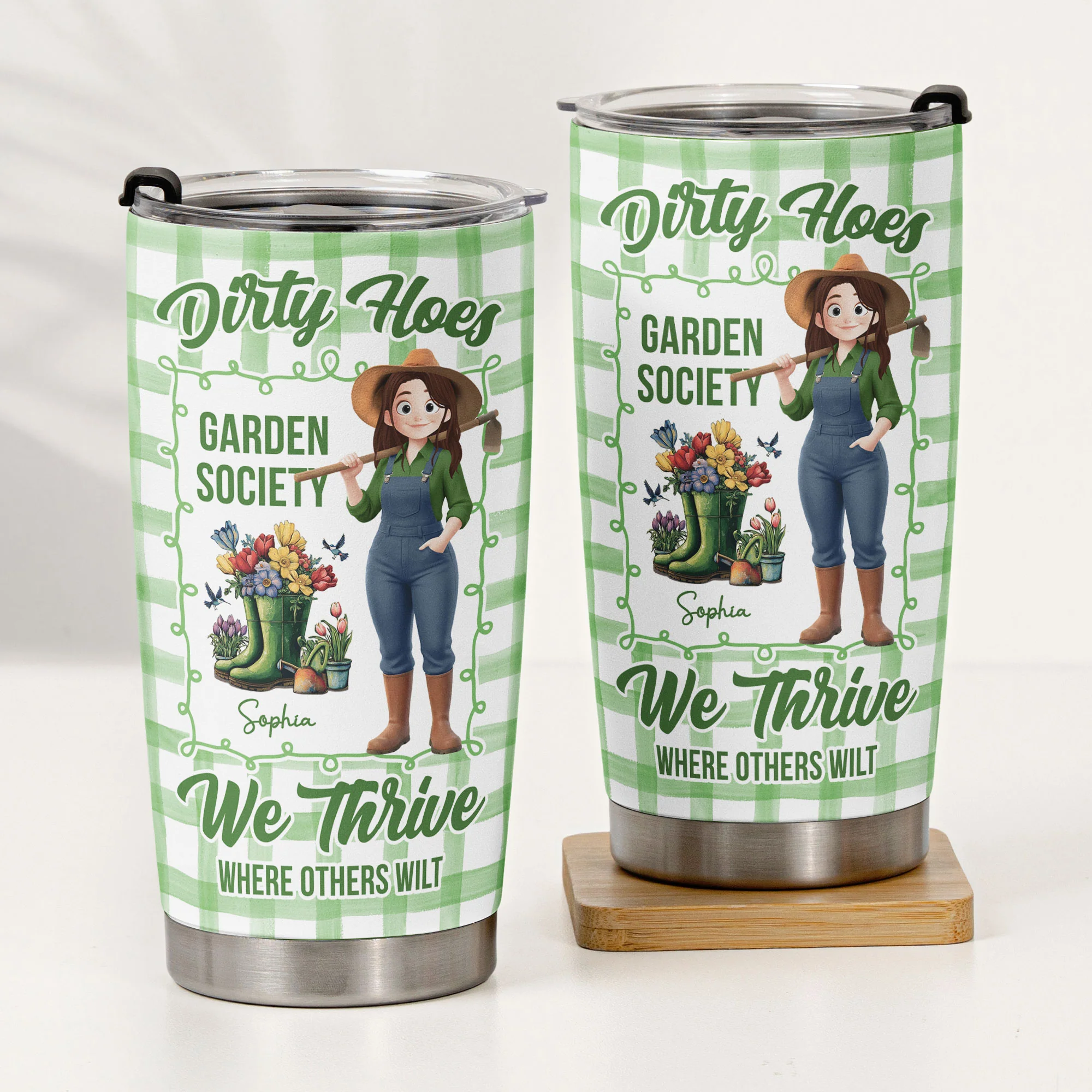 Garden Hoes Social Club Hydrated & Hella Inappropriate - Personalized Tumbler Cup - Image 2