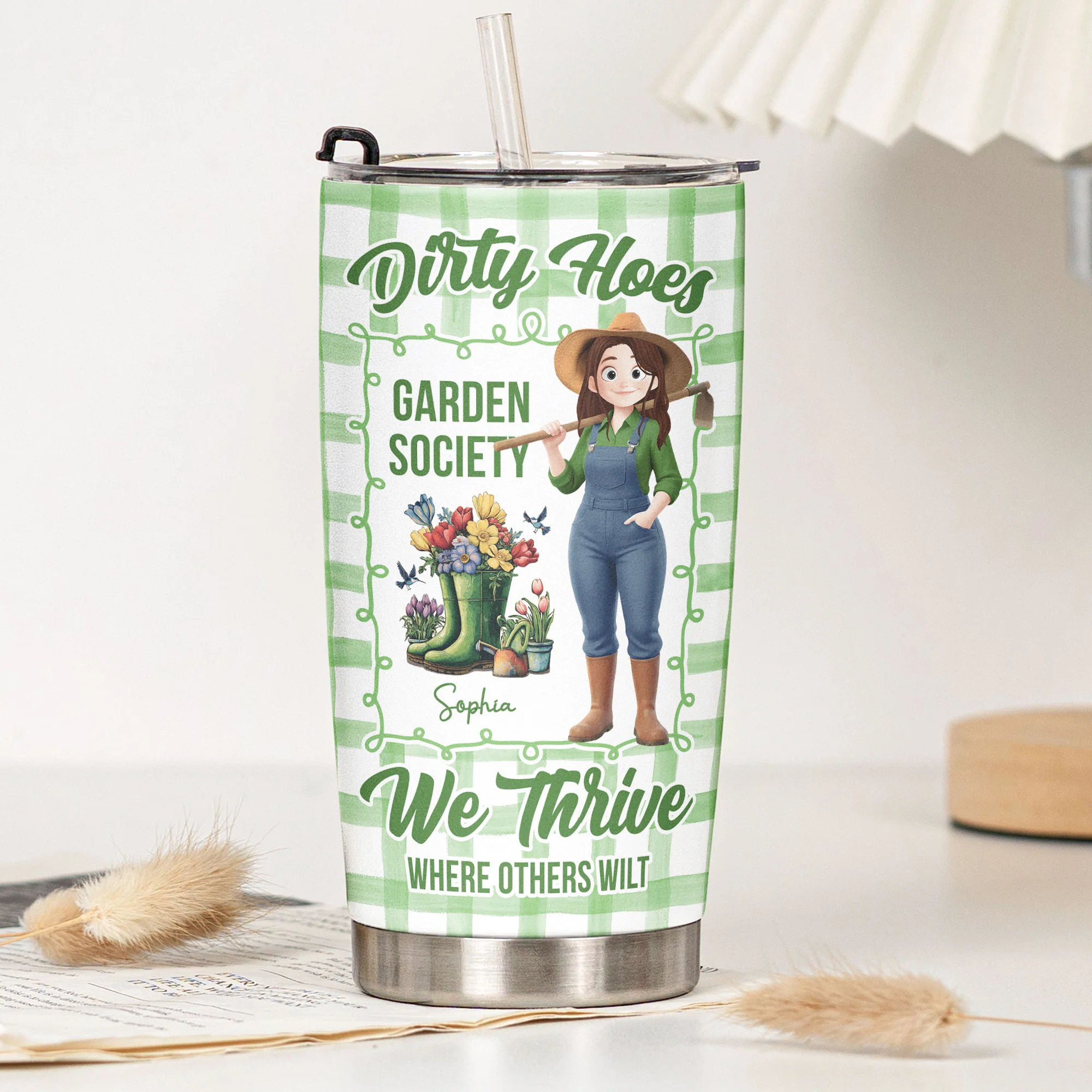 Garden Hoes Social Club Hydrated & Hella Inappropriate - Personalized Tumbler Cup - Image 4