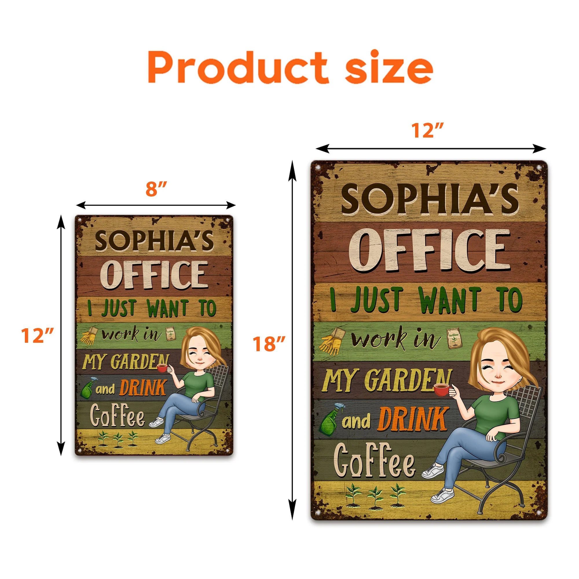 Gardener's Office - Plant To Believe In Tomorrow - Personalized Metal Sign - Image 2