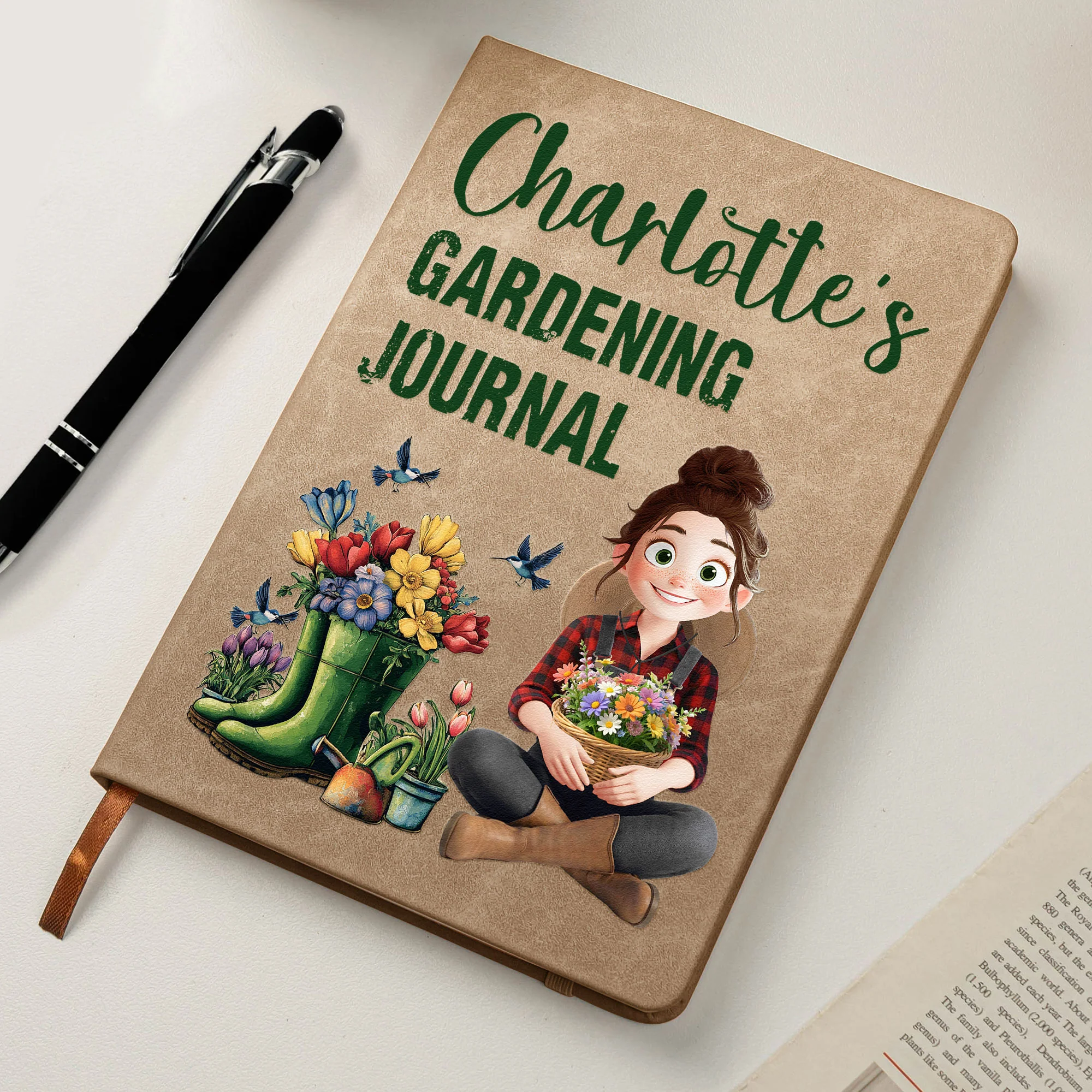 Gardening Journal For Gardener Custom Birth Flower - Personalized Leather Journal - Image 5