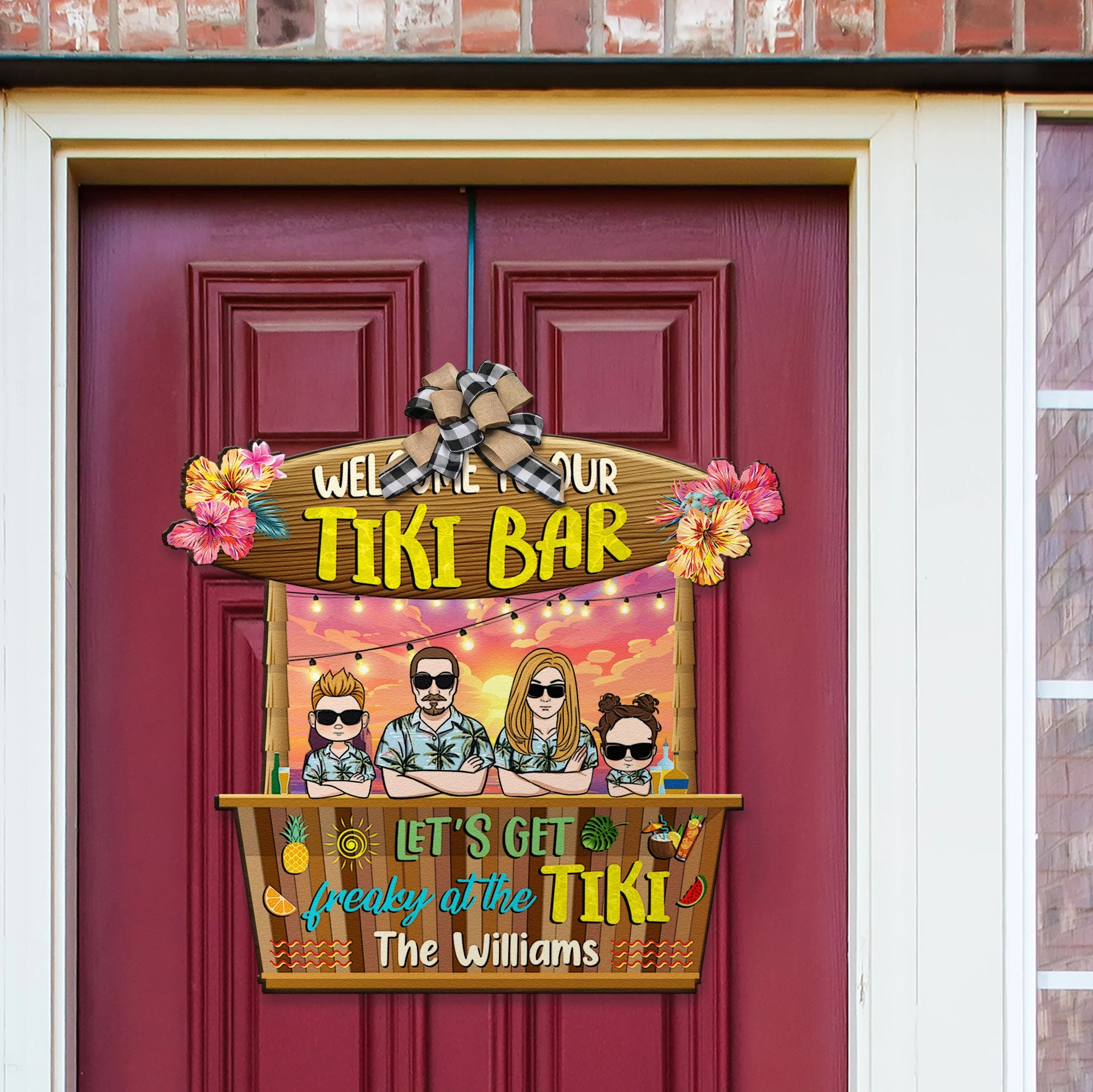 Get Freaky At The Tiki - Personalized Custom Shaped Wood Sign - Image 2