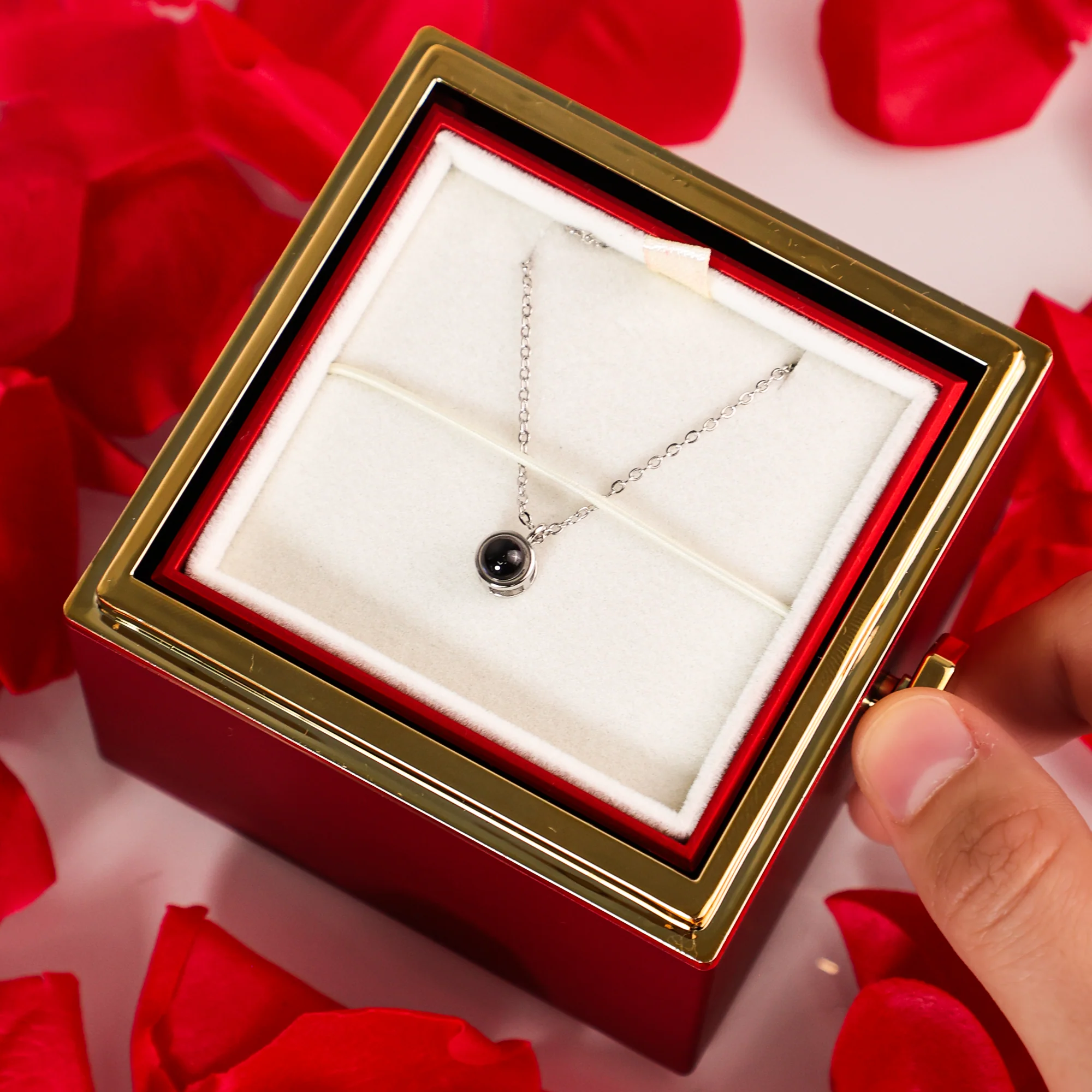 Gift For Mom Grandma Aunt - Personalized Photo Projection Necklace - Image 10