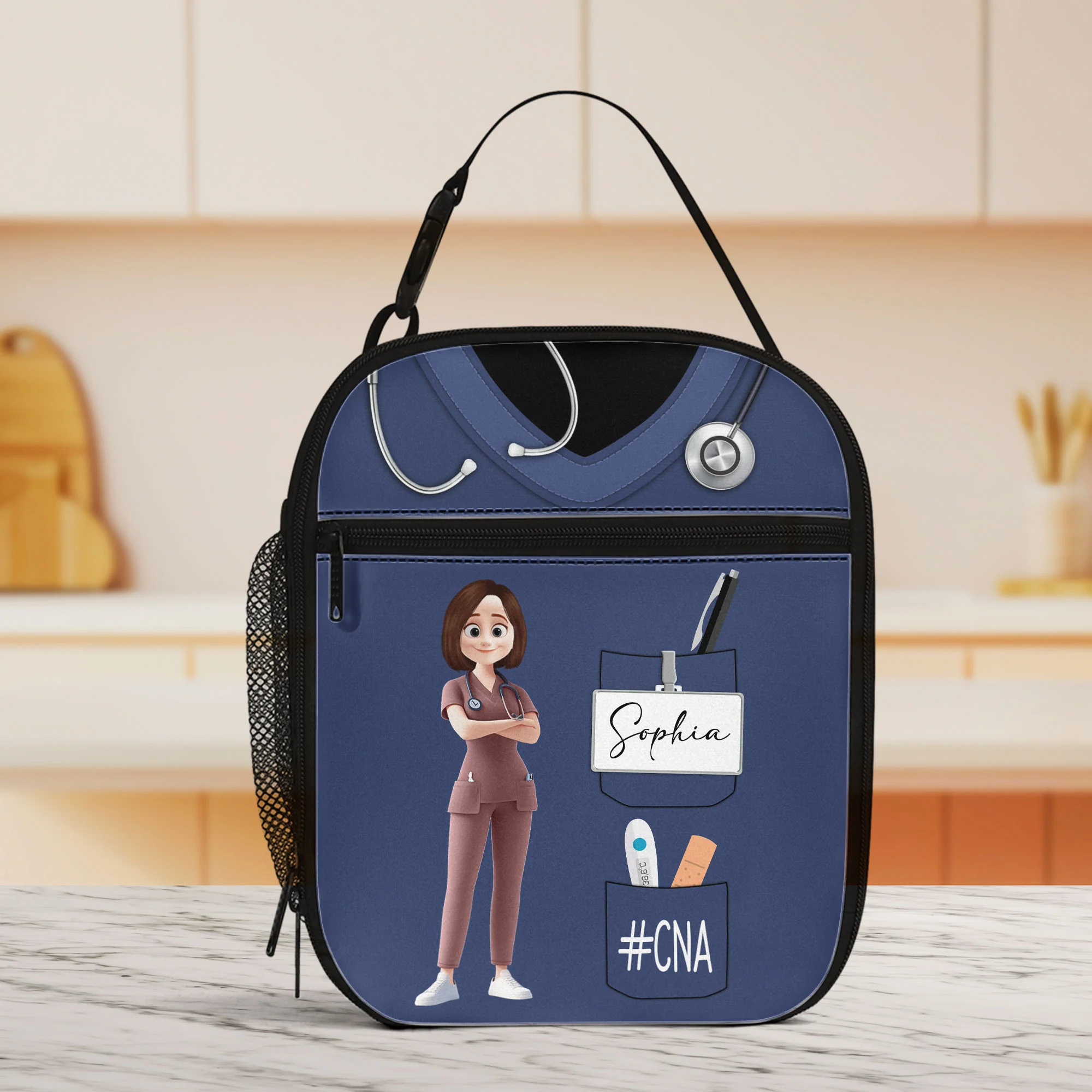 Gift For Nurse CNA RN LPN Nursing Student School Nurse - Personalized Lunch Bag - Image 2