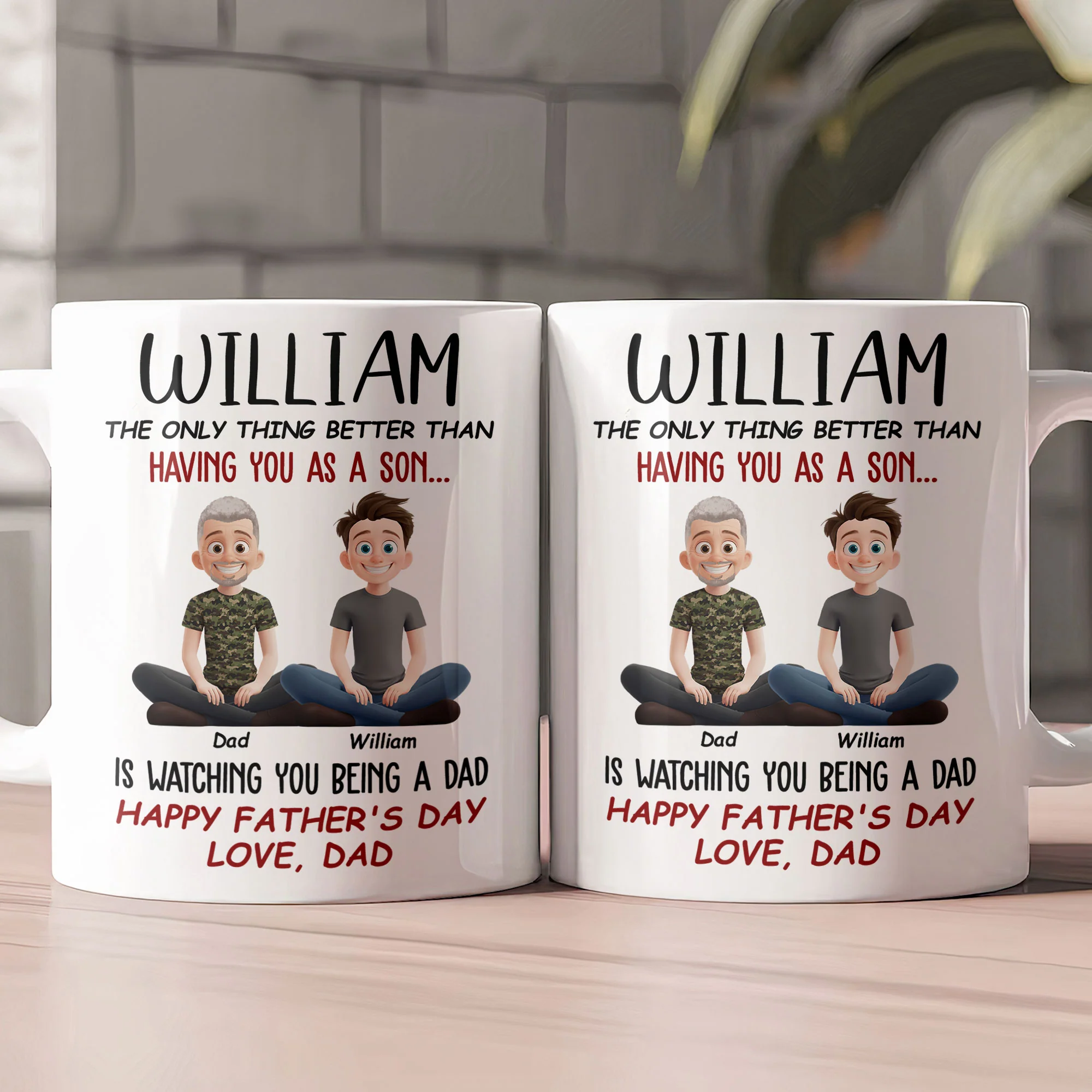 Gift For Son Grandson Gift For New Dad Happy First Father's Day - Personalized Mug - Image 2