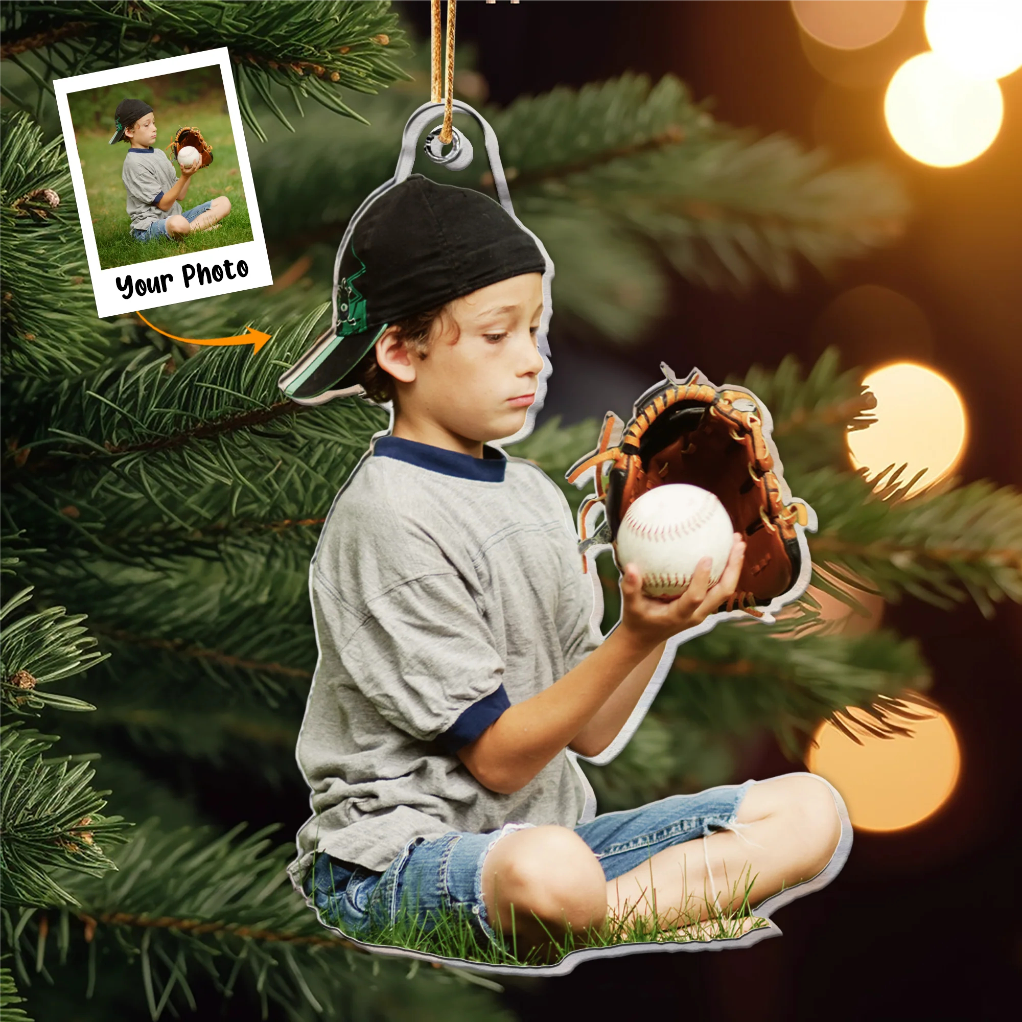 Gift For Son - Personalized Acrylic Photo Ornament - Image 4