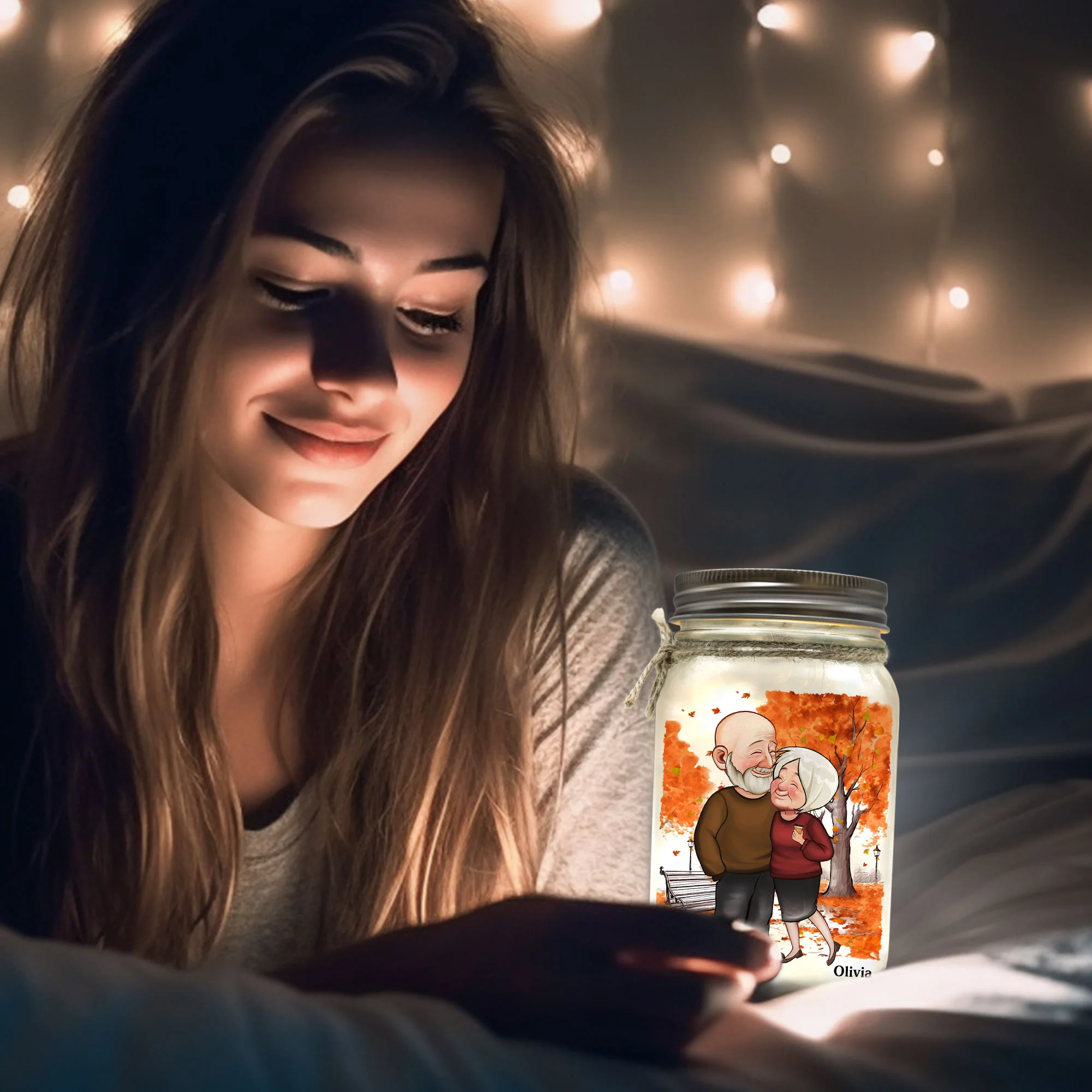 Gift For Wife I Wish I Could Turn Back The Clock - Personalized Mason Jar Light - Image 6