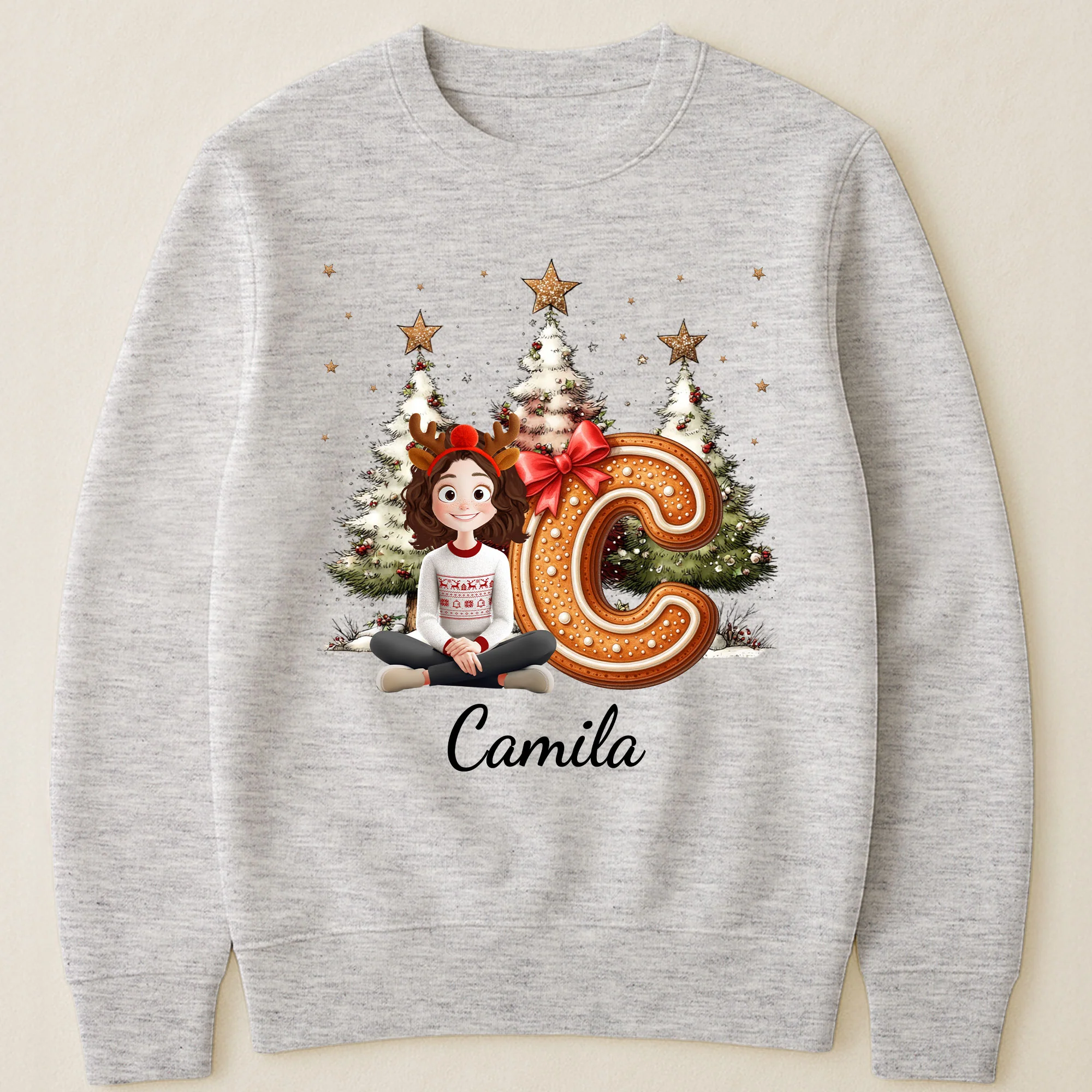 Gingerbread Family Alphabet Christmas Style - Personalized Shirt - Image 4