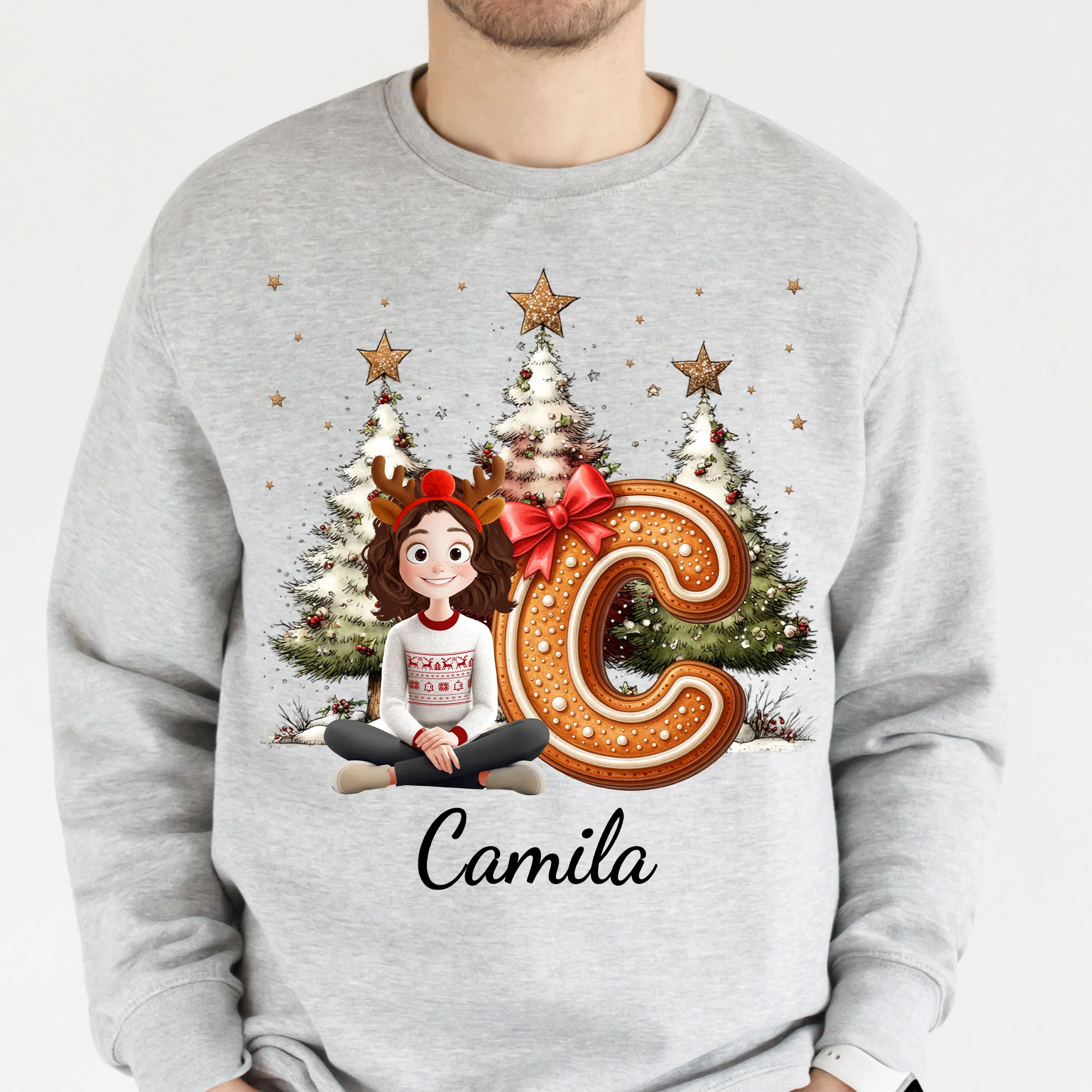 Gingerbread Family Alphabet Christmas Style - Personalized Shirt - Image 5