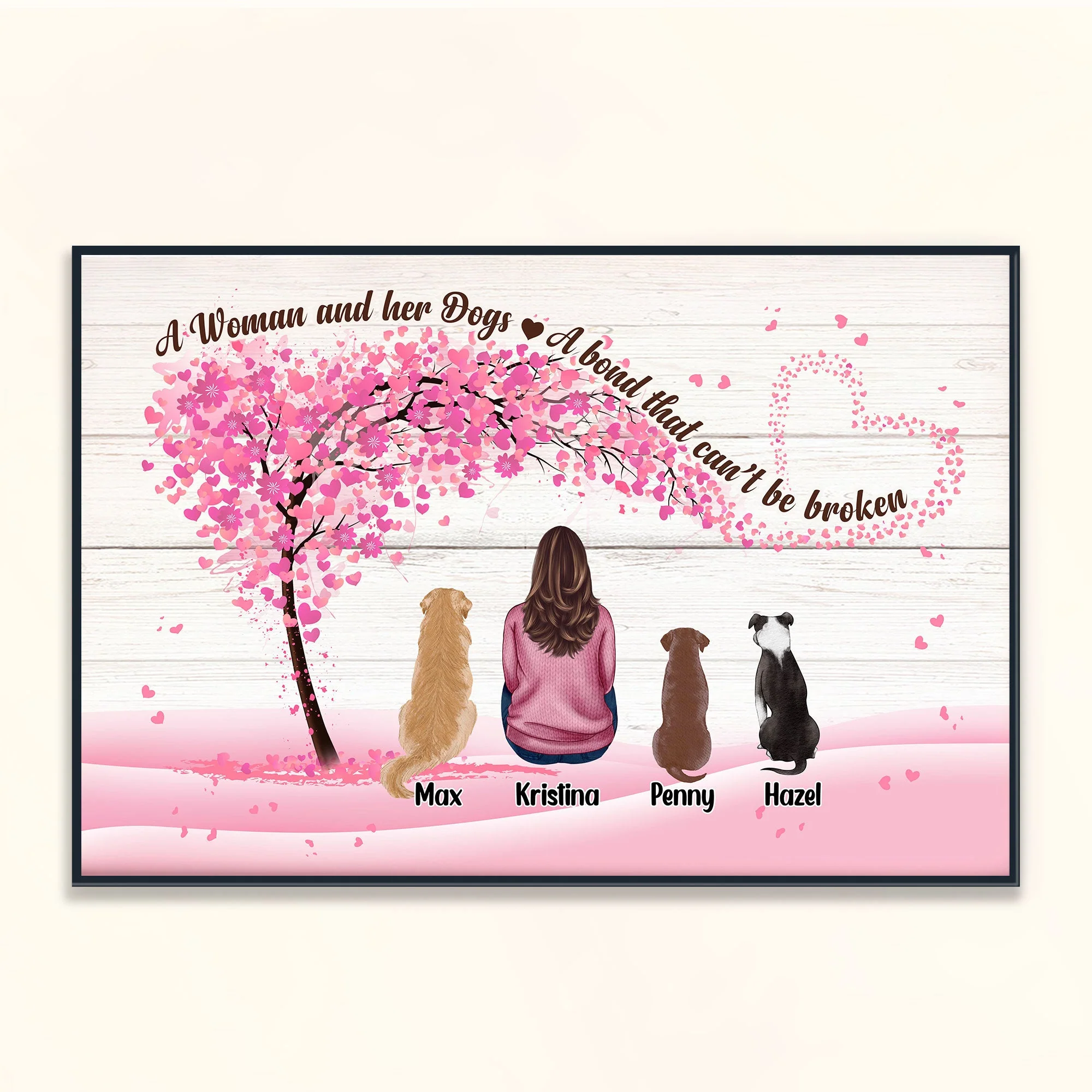 Girl And Her Pets - A Bond That Can Be Broken - Personalized Poster/Wrapped Canvas - Birthday Gift For Dog Lover, Cat Lover, Dog Owner, Cat Owner, Pet Lover - Image 5