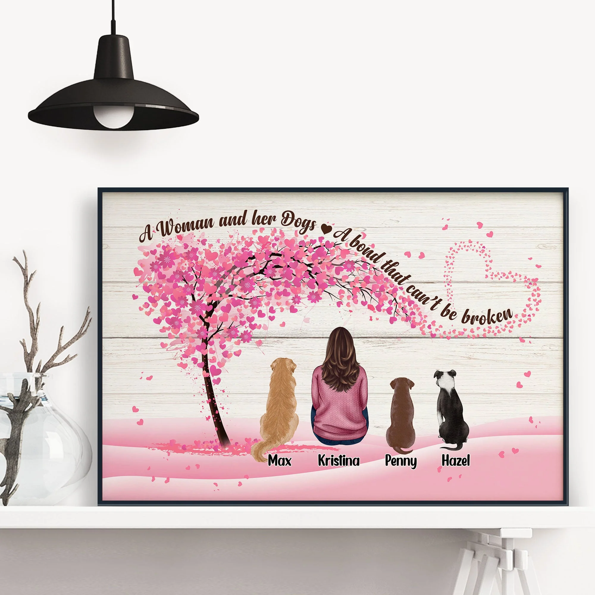 Girl And Her Pets - A Bond That Can Be Broken - Personalized Poster/Wrapped Canvas - Birthday Gift For Dog Lover, Cat Lover, Dog Owner, Cat Owner, Pet Lover - Image 6