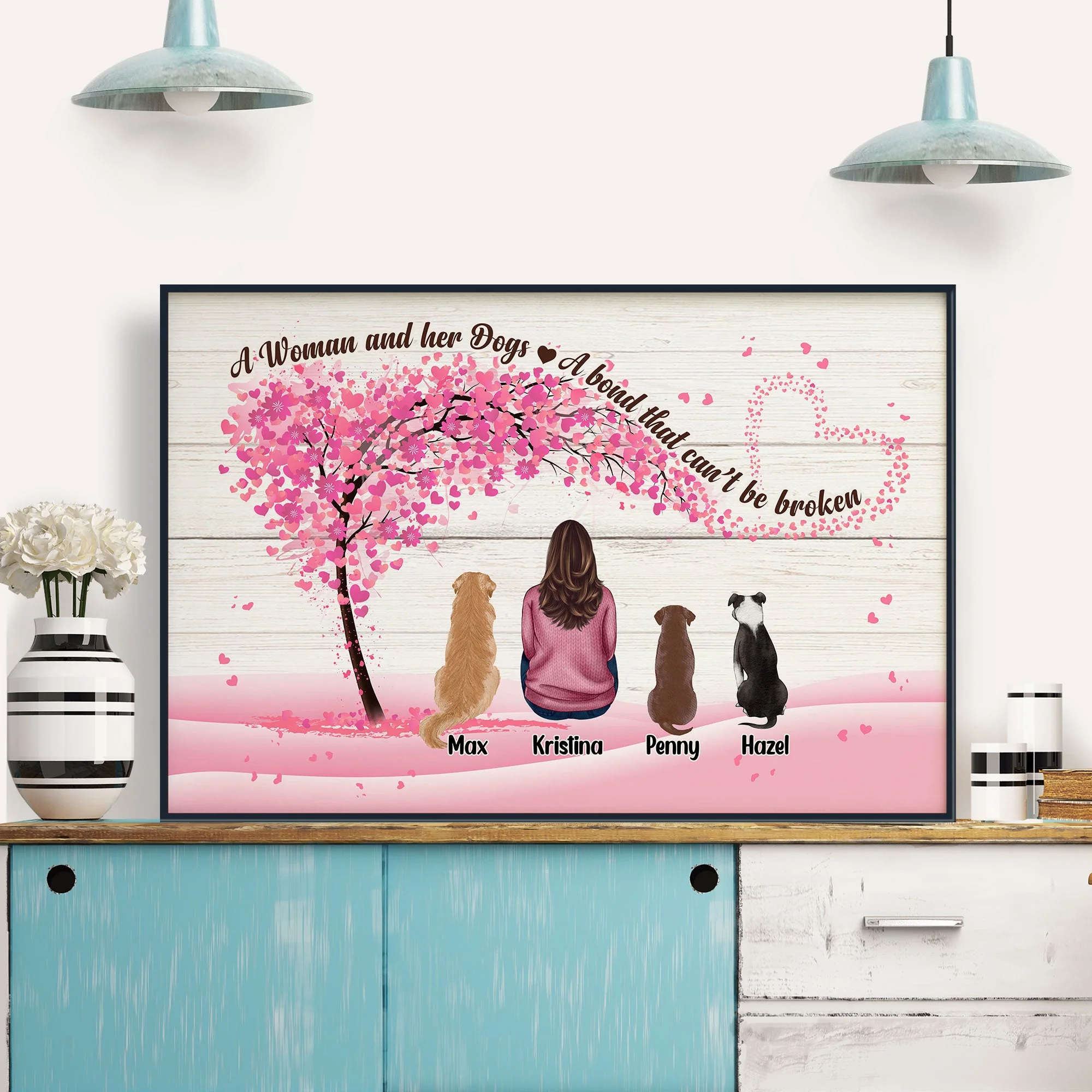 Girl And Her Pets - A Bond That Can Be Broken - Personalized Poster/Wrapped Canvas - Birthday Gift For Dog Lover, Cat Lover, Dog Owner, Cat Owner, Pet Lover - Image 7
