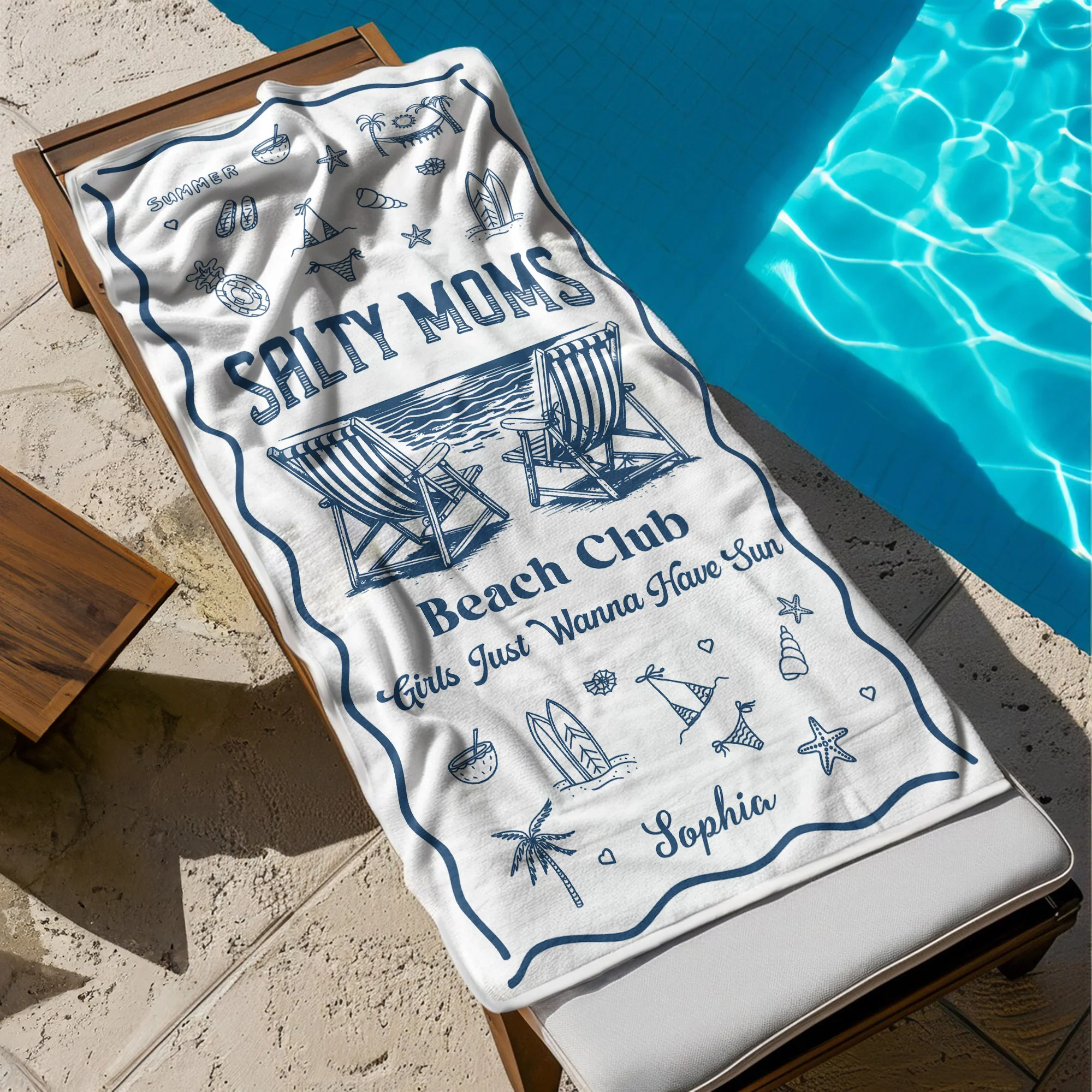 Girls Just Wanna Have Sun - Personalized Quick-Dry Beach Towel - Image 3
