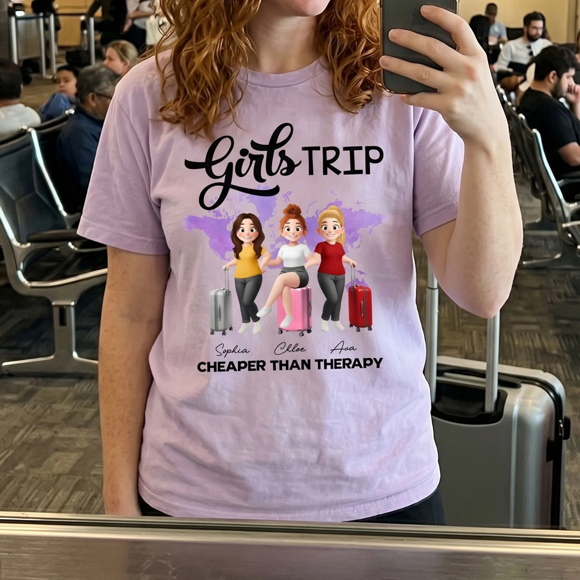 Girls Trip Cheaper Than Therapy - Personalized Shirt - Image 6