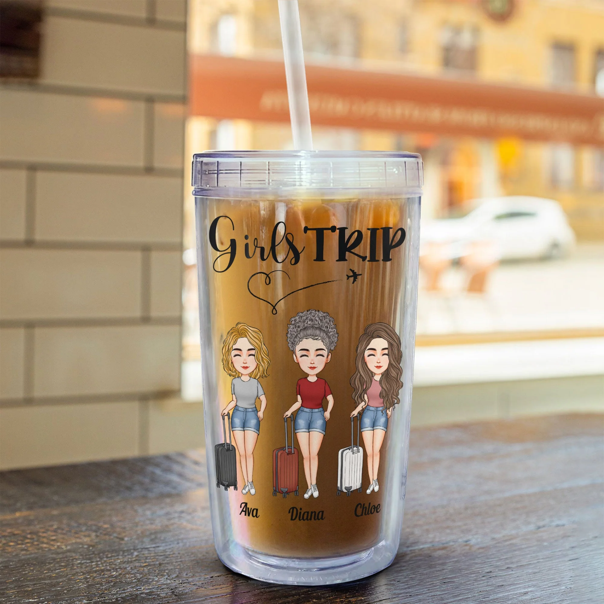 Girls Trip - Personalized Acrylic Tumbler With Straw - Image 5