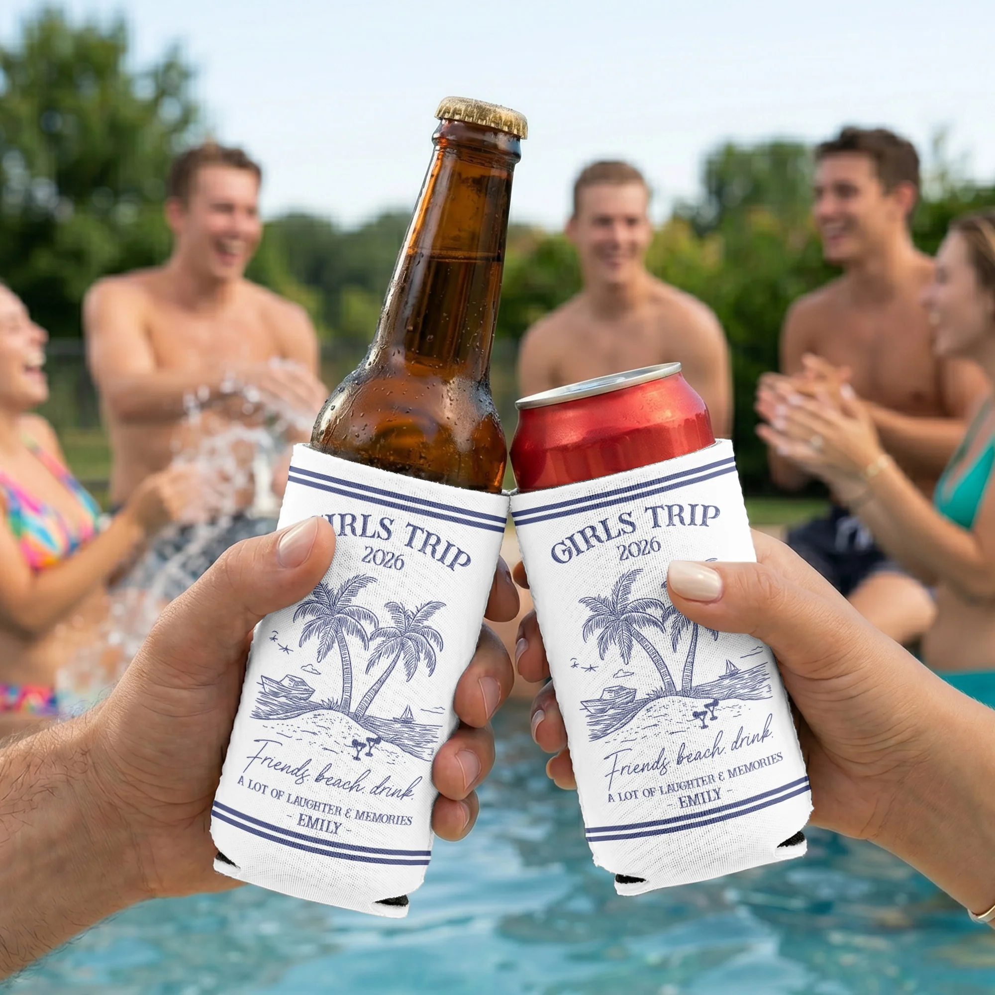 Girls Trip Summer Time - Personalized Can Cooler - Image 4