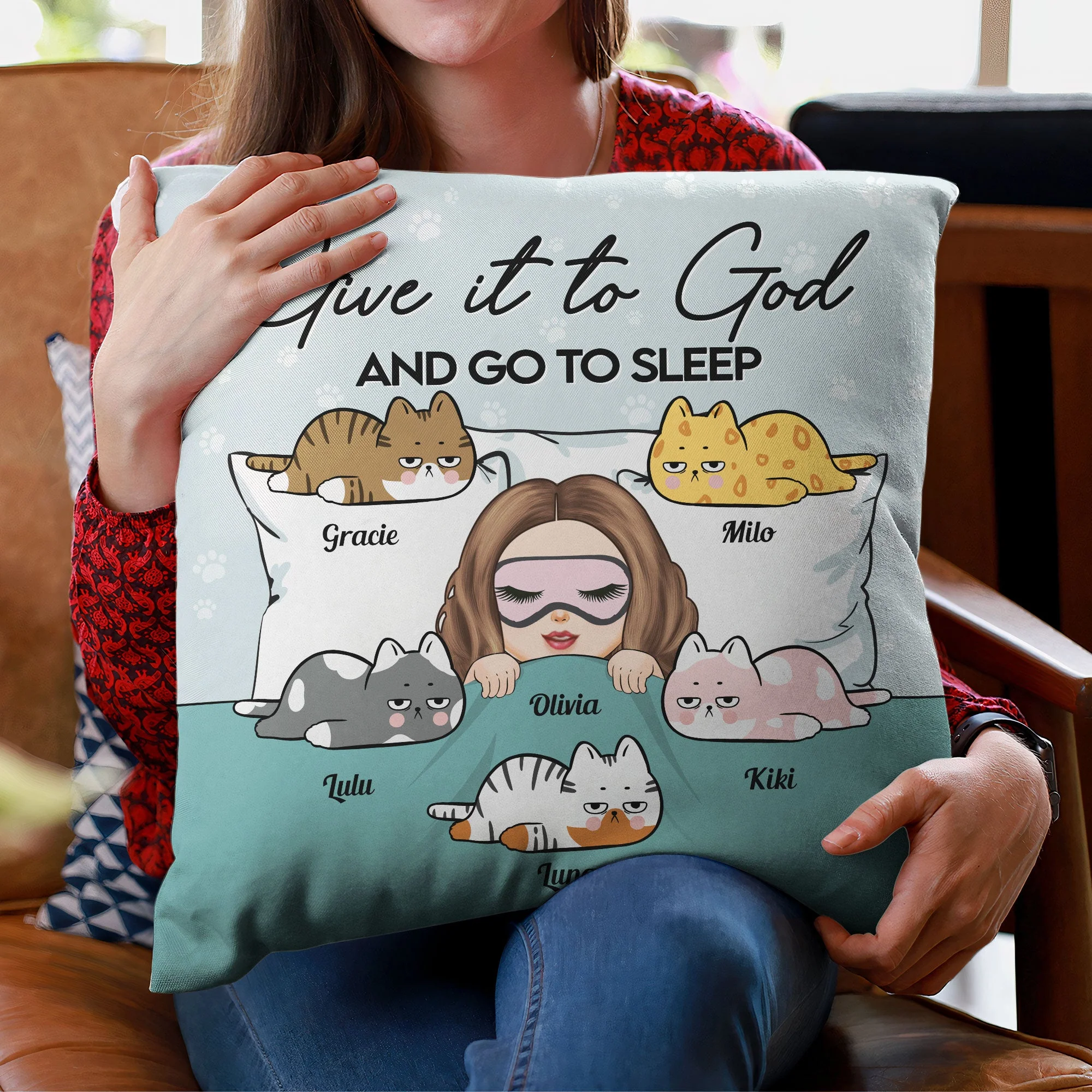 Give It To God And Go To Sleep - Personalized Pillow (Insert Included) - Image 3