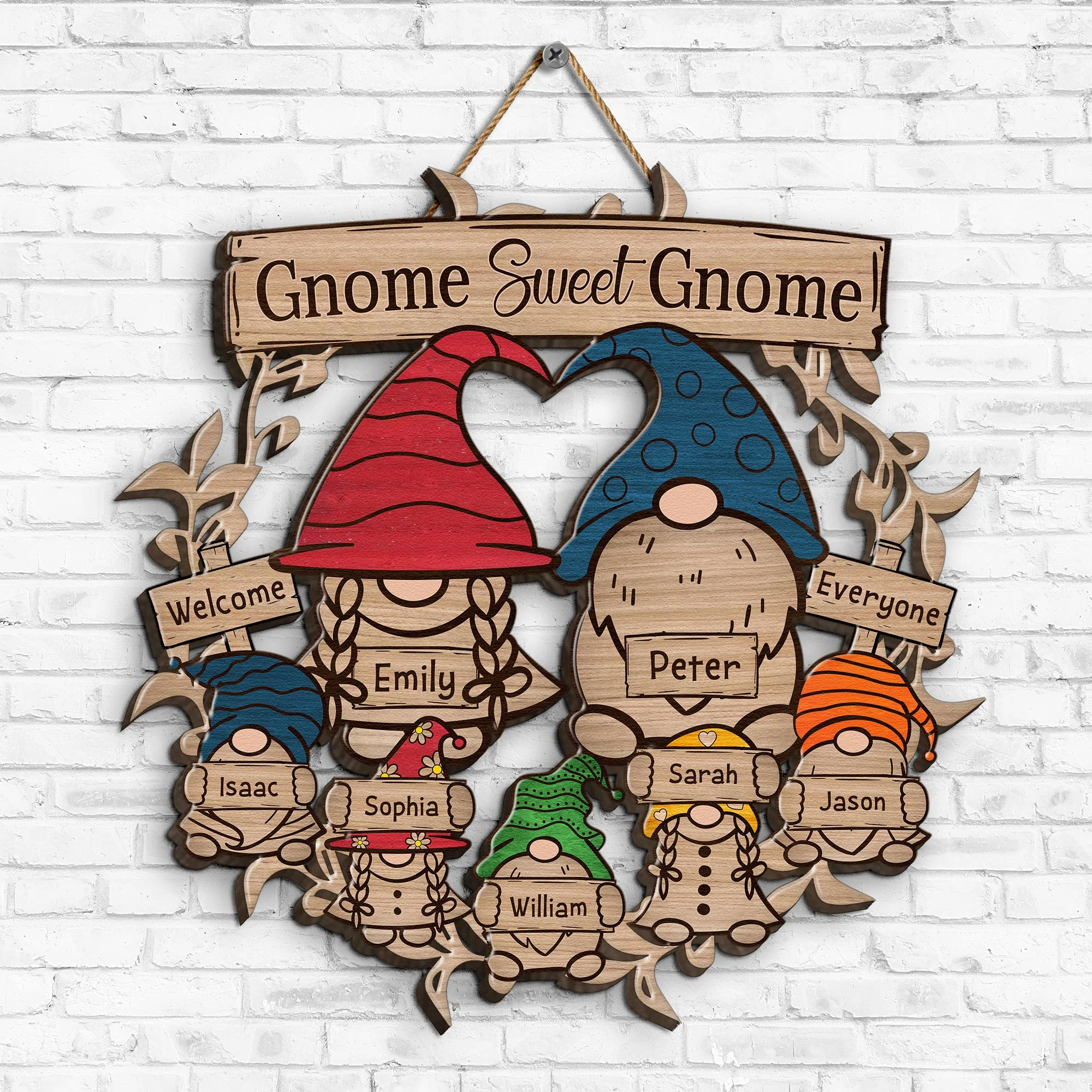 Gnome Sweet Gnome - Personalized Wood Sign - Image 2