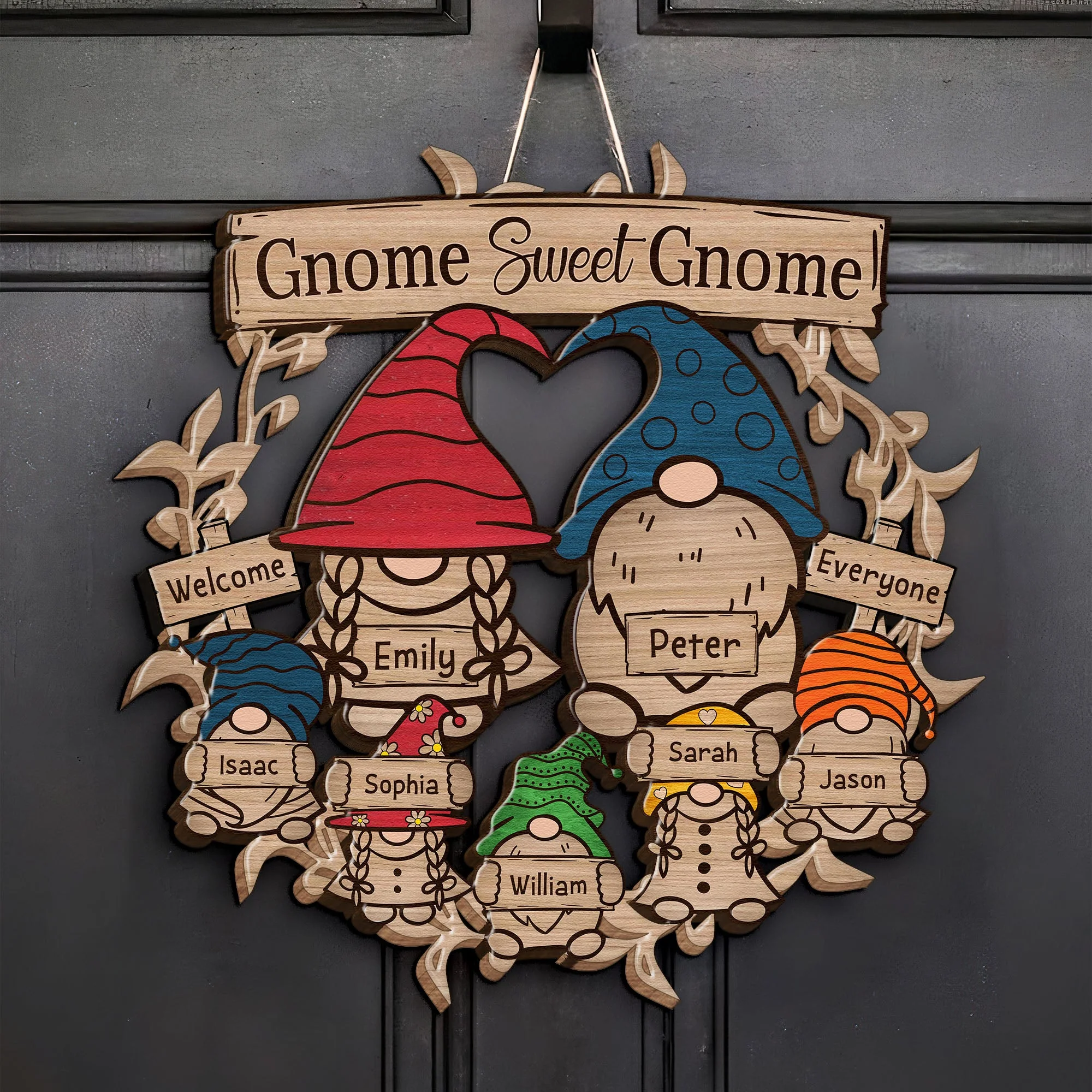 Gnome Sweet Gnome - Personalized Wood Sign - Image 3
