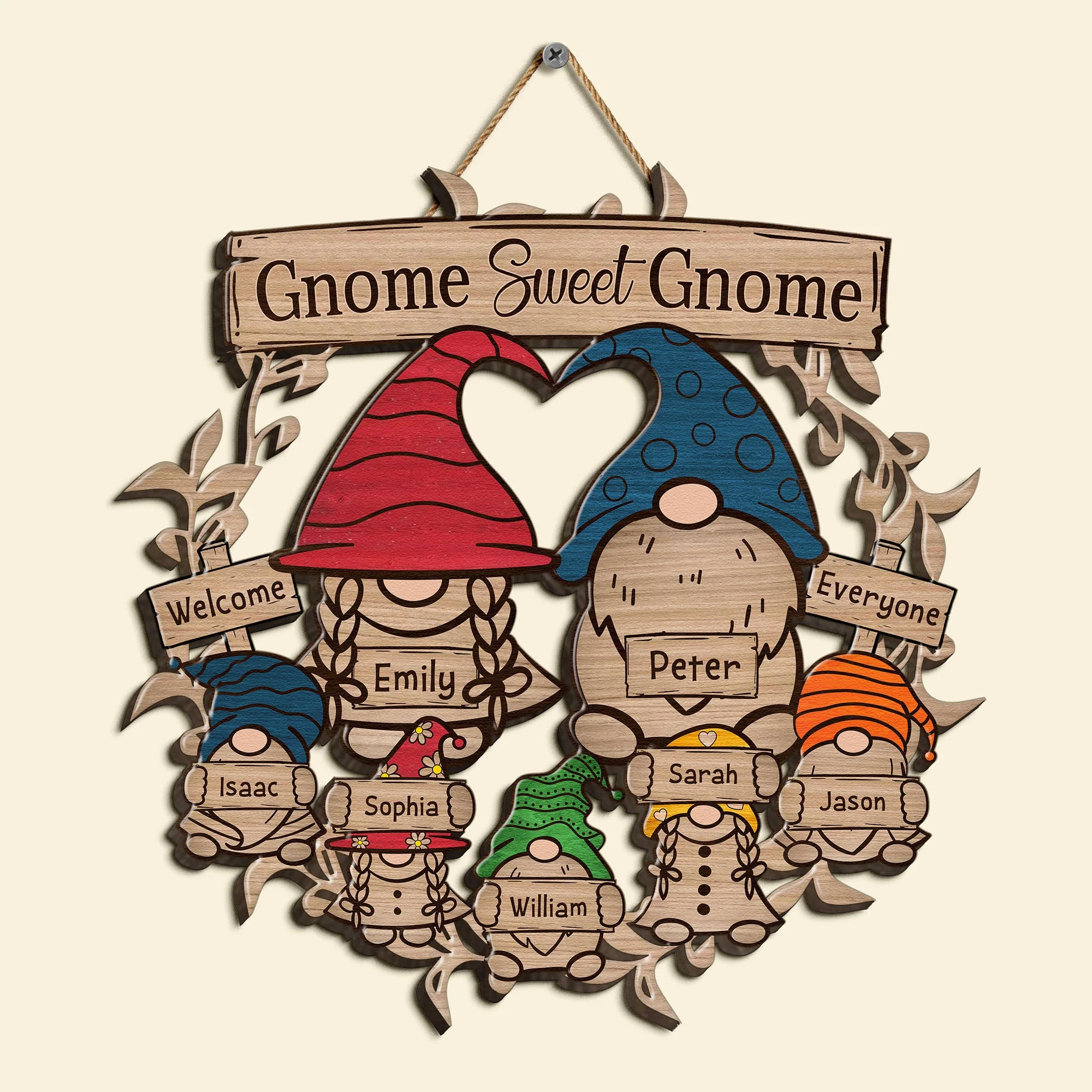 Gnome Sweet Gnome - Personalized Wood Sign - Image 6