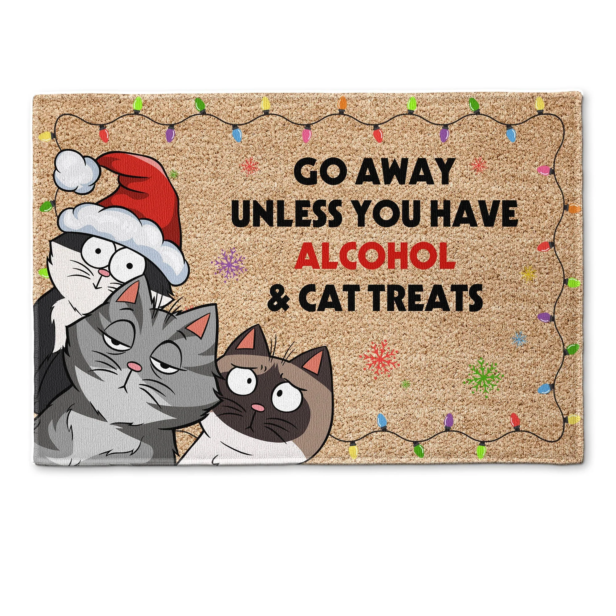 Go Away Unless You Have Alcohol & Cat Treats - Personalized Doormat - Image 2