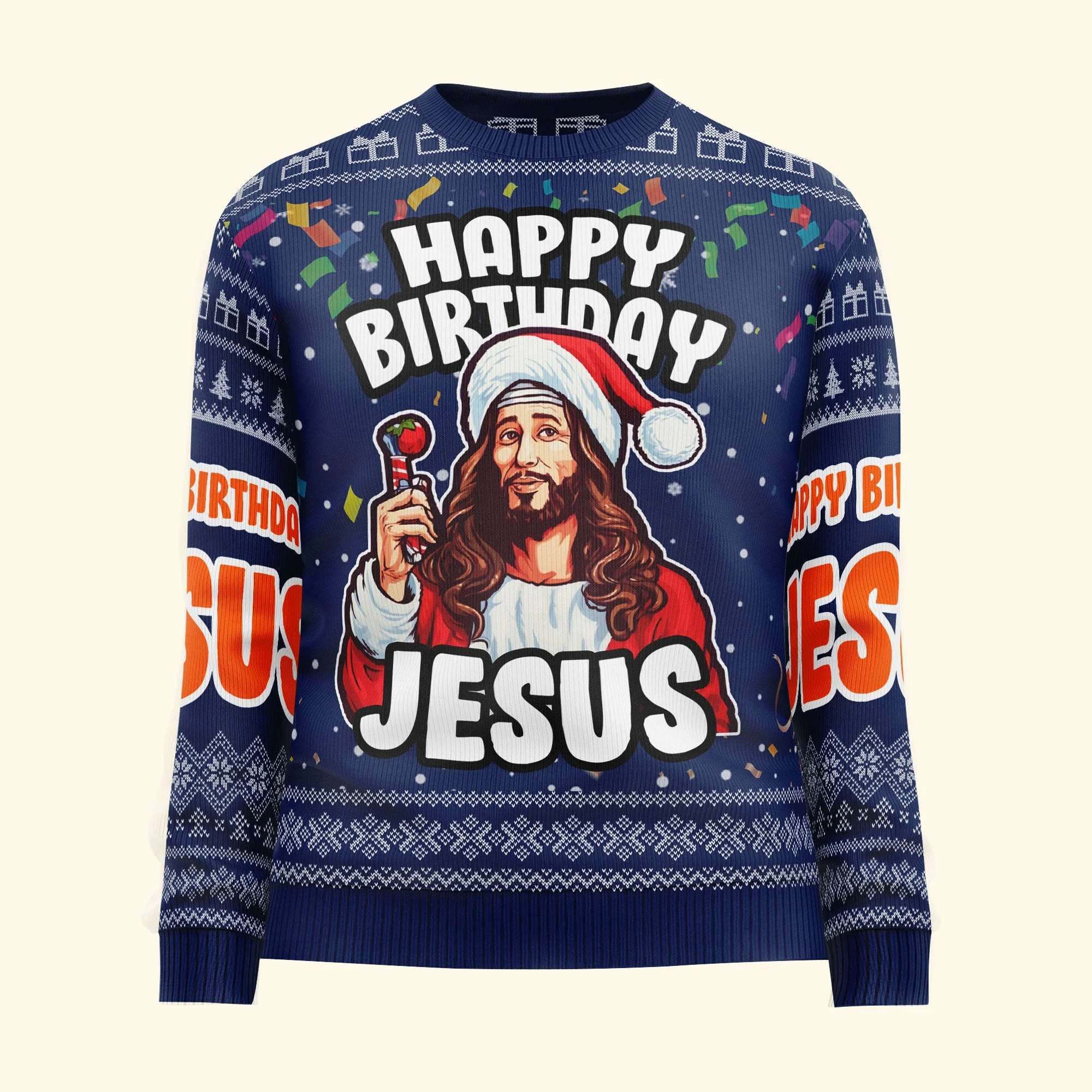 Go Jesus It's Your Birthday - Personalized Ugly Sweater - Image 4