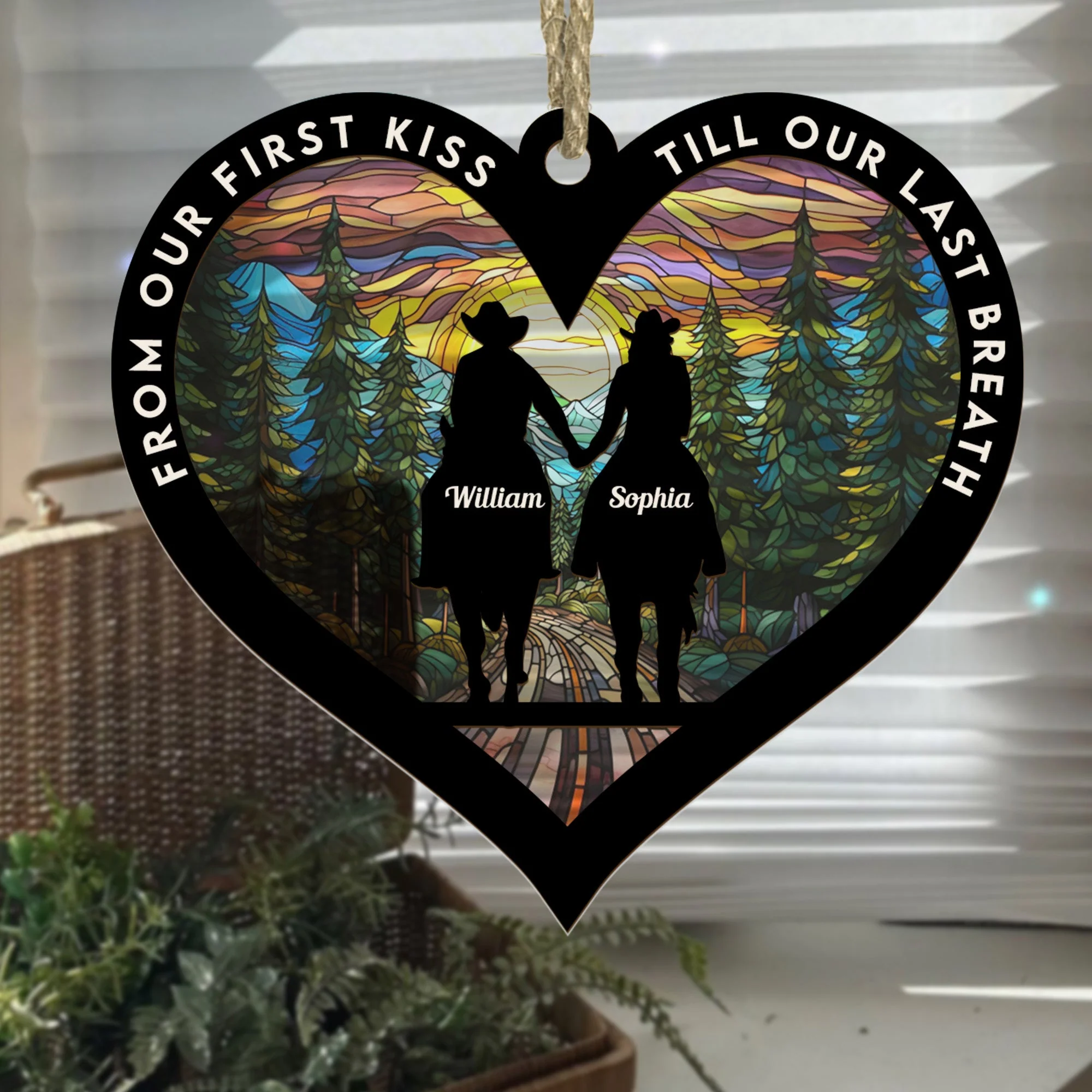 God Blessed The Broken Road That Led Me To You - Personalized Suncatcher Ornament - Image 4