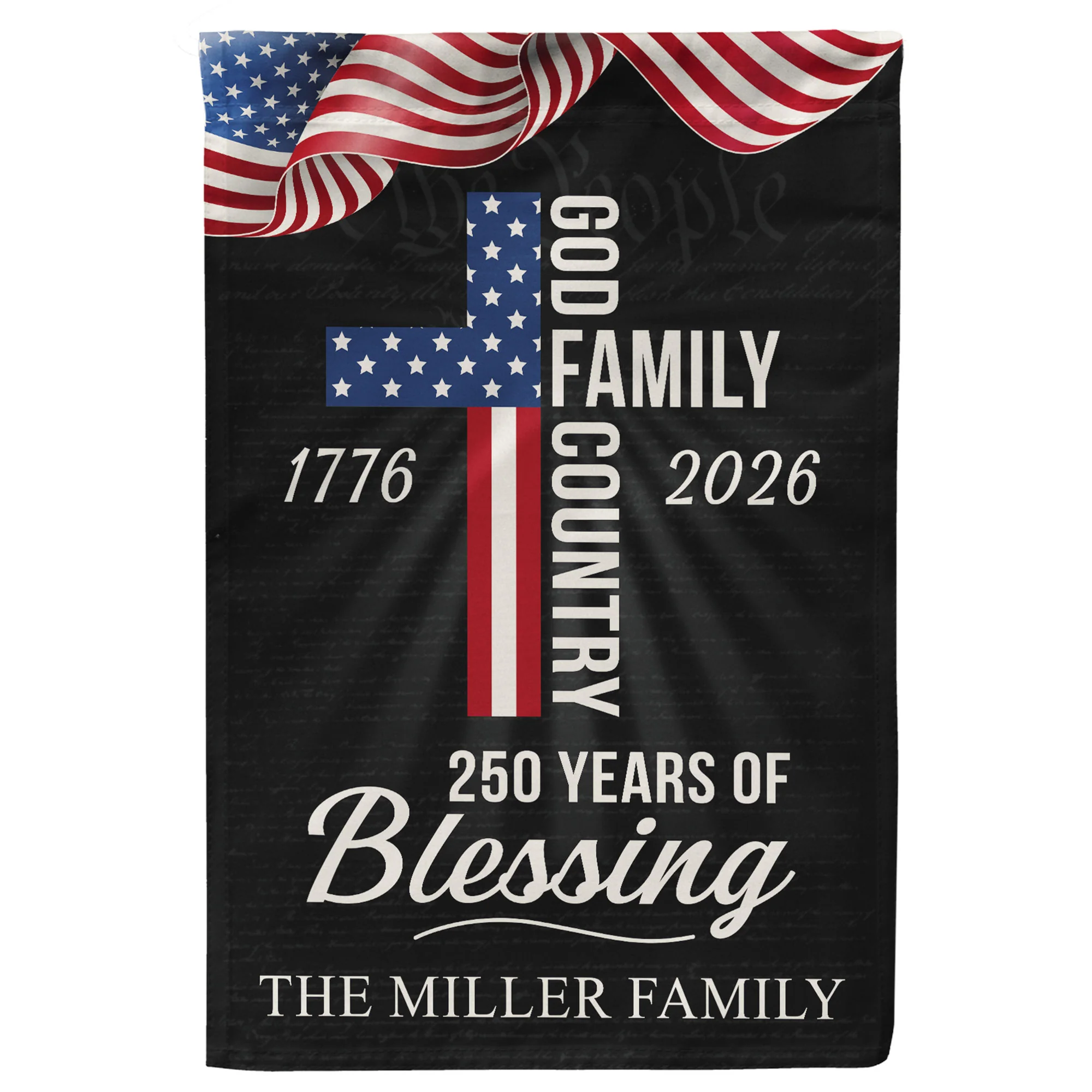 God Family God Country - Personalized Flag - Image 2